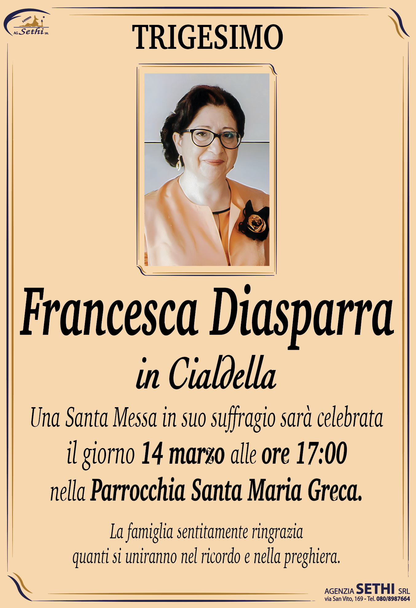 Trigesimo Francesca Diasparra in Cialdella