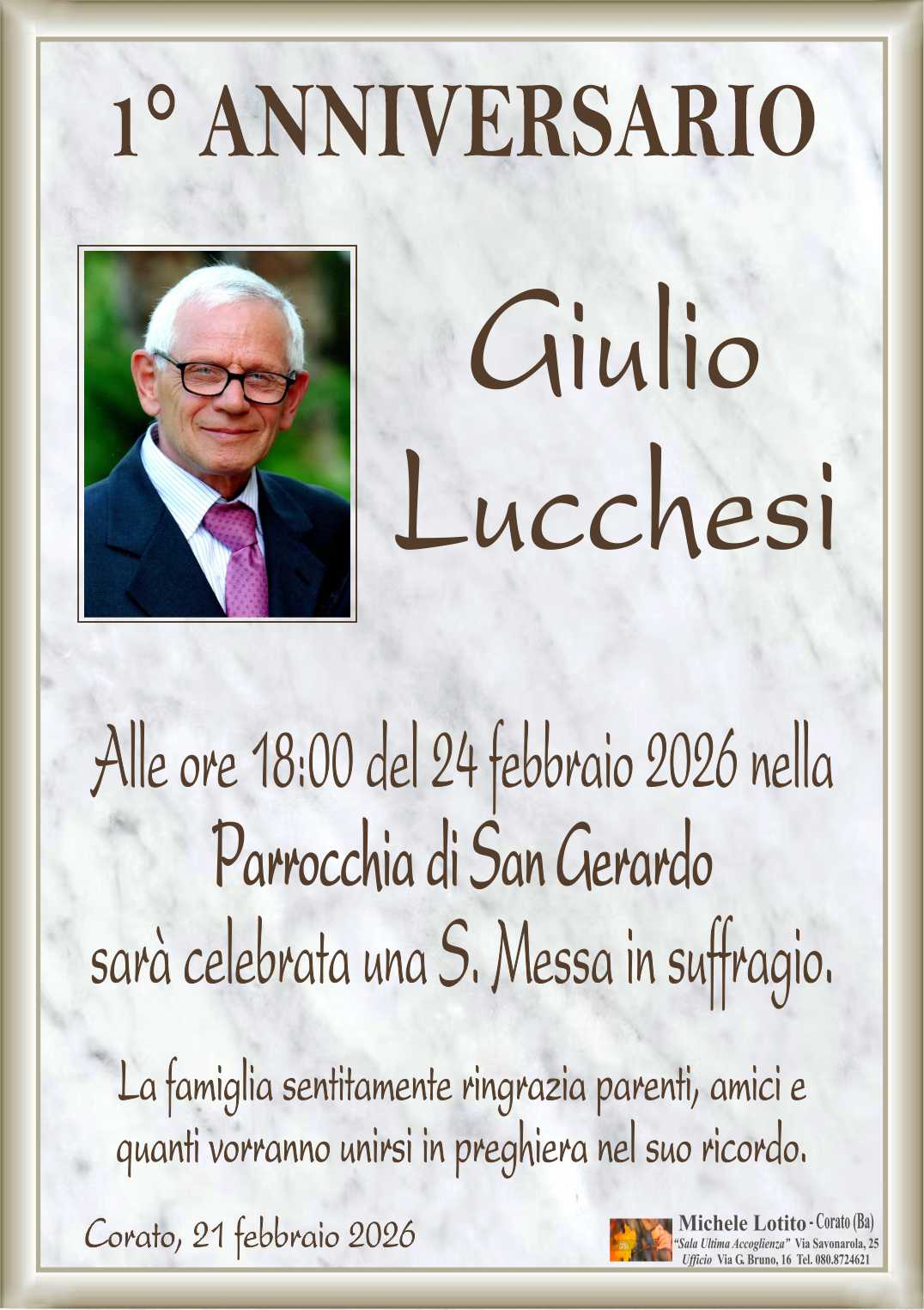 Anniversario GIULIO LUCCHESI