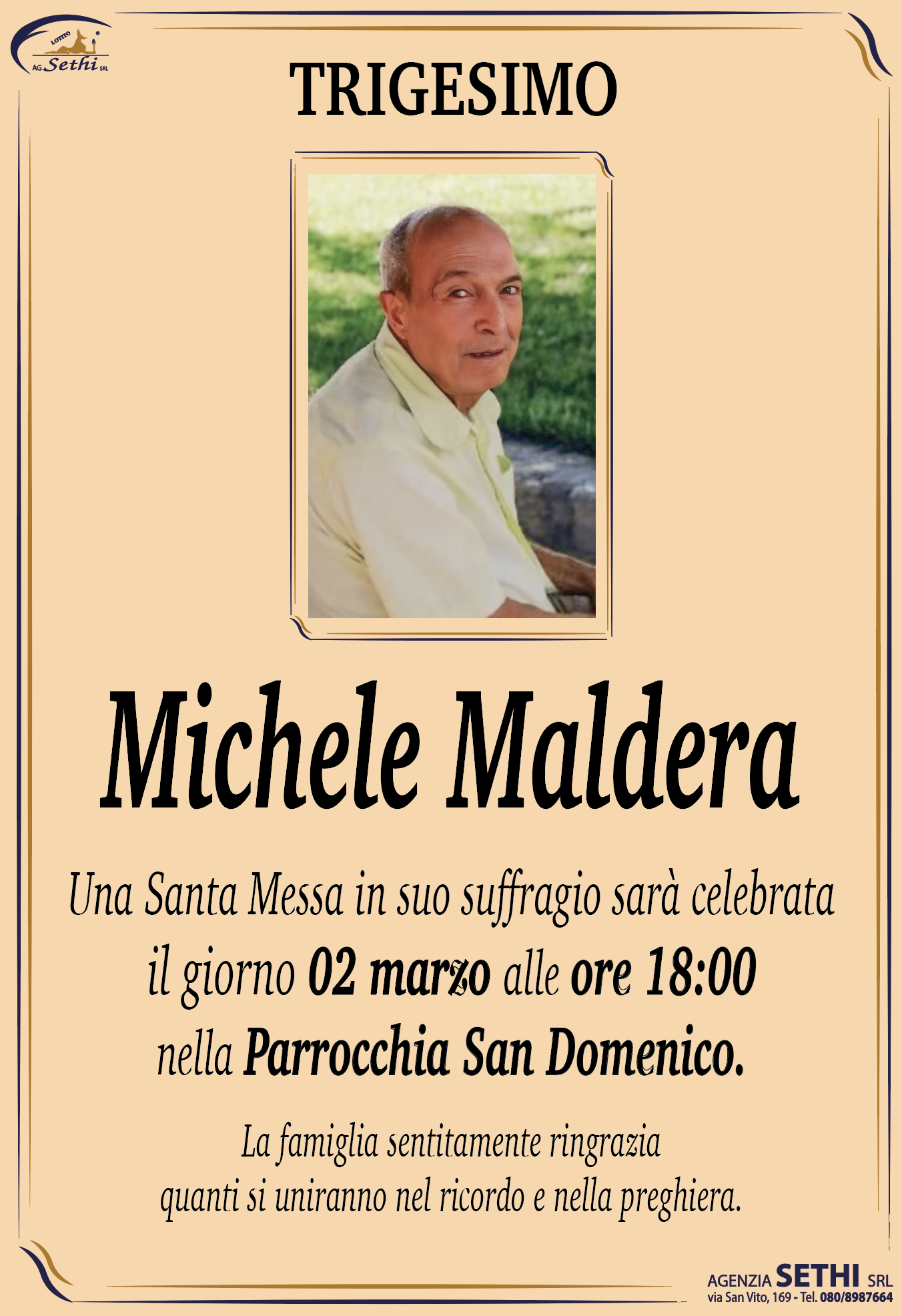 Trigesimo Michele Maldera (Insegnante scuola elementare in pensione)