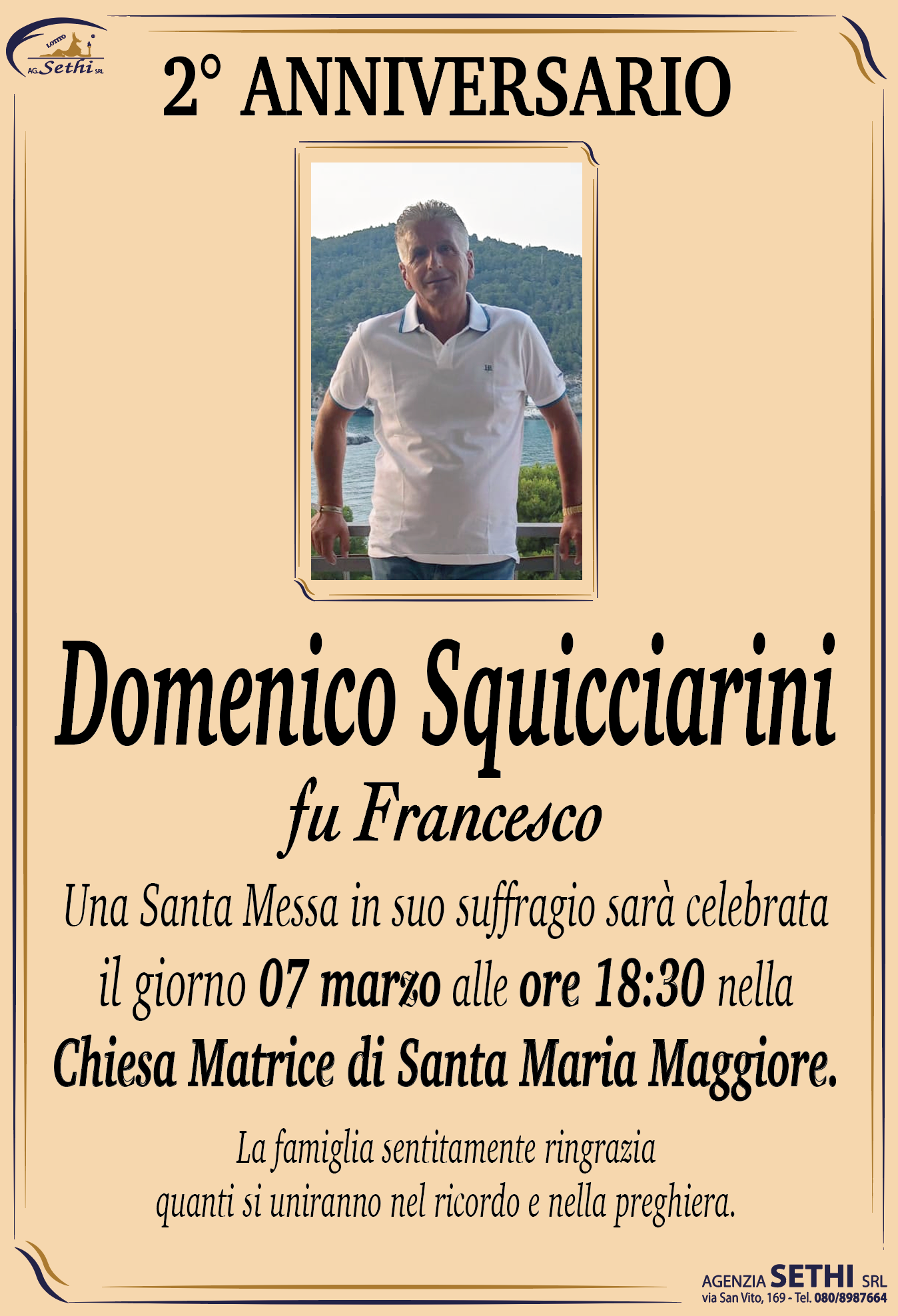 2° anniversario Domenico Squicciarini fu Francesco