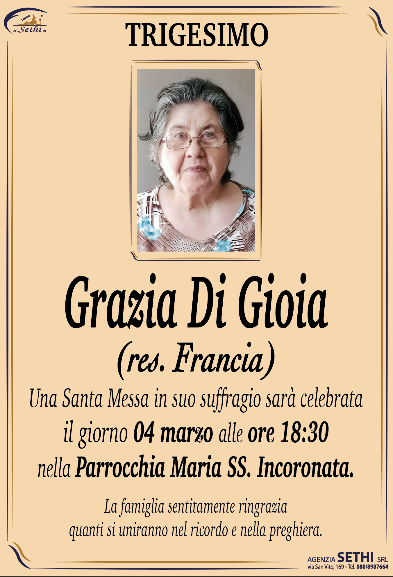 Trigesimo Grazia Di Gioia