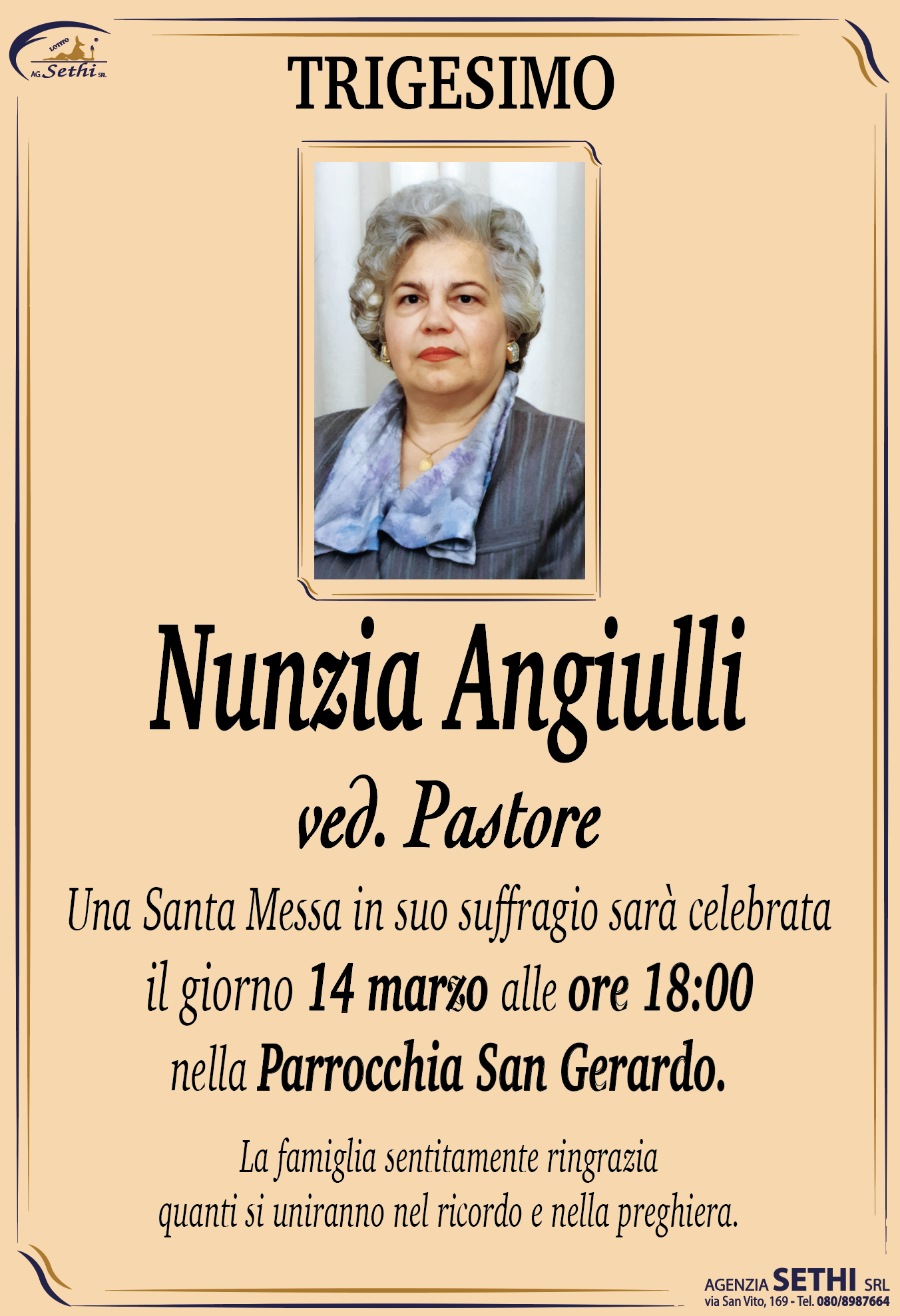 Trigesimo Nunzia Angiulli ved. Pastore