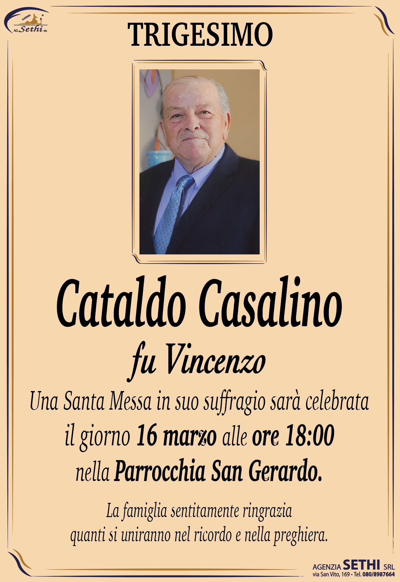 Trigesimo Cataldo Casalino fu Vincenzo