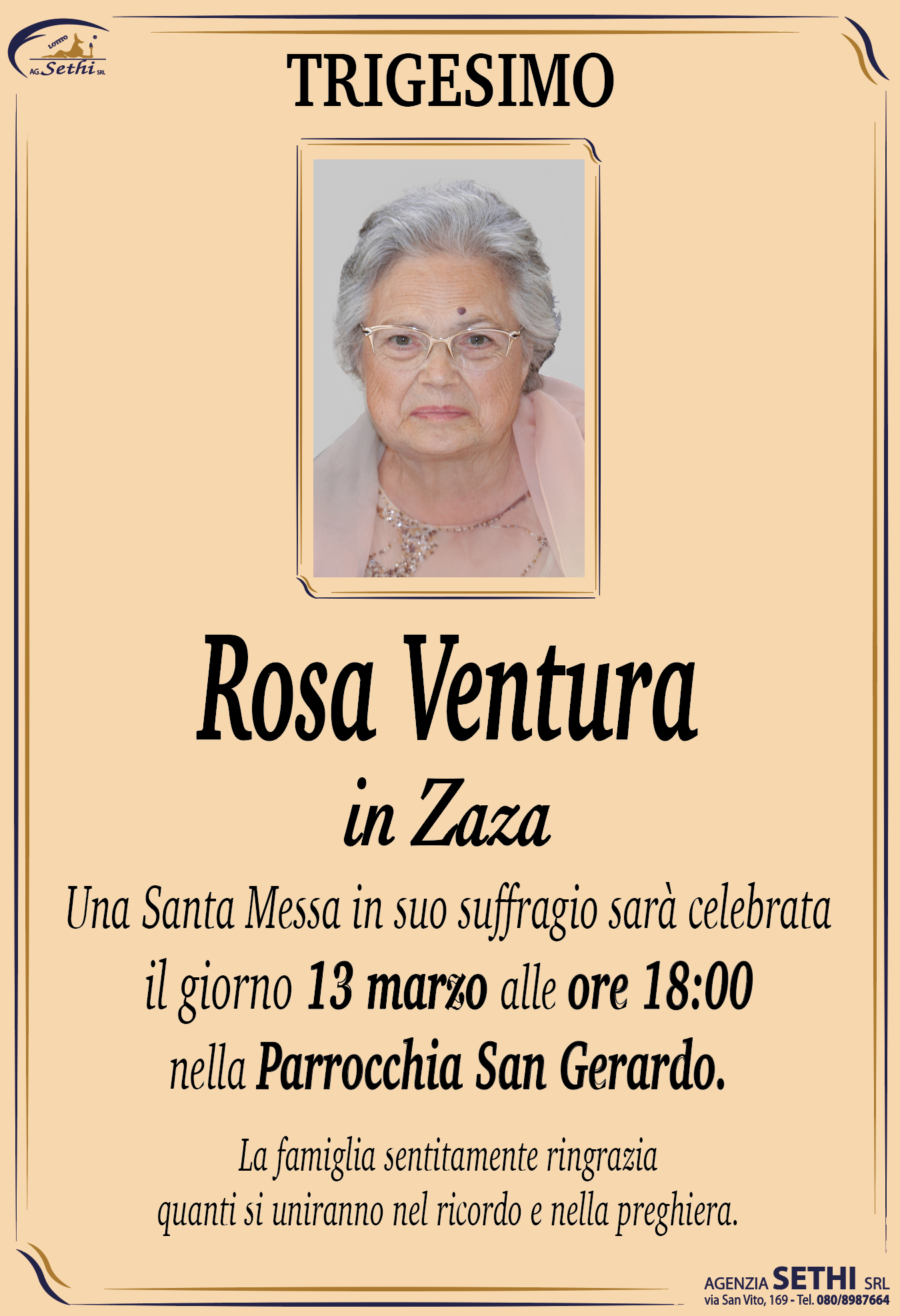 Trigesimo Rosa Ventura in Zaza
