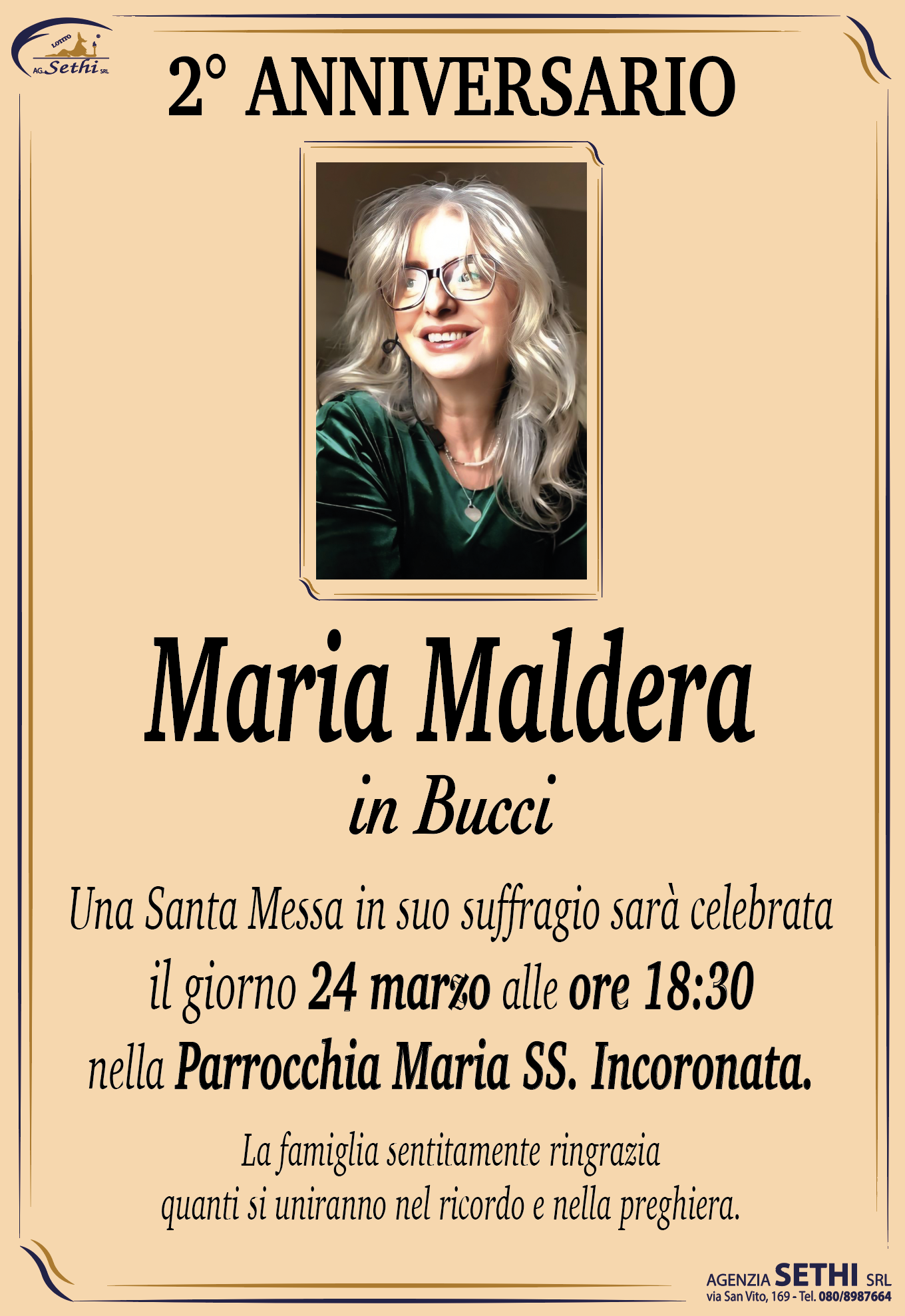 2° anniversario Maria Maldera in Bucci