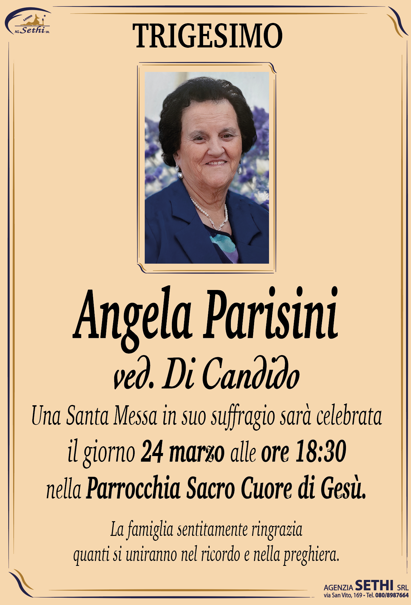 Trigesimo Angela Parisini ved. Di Candido