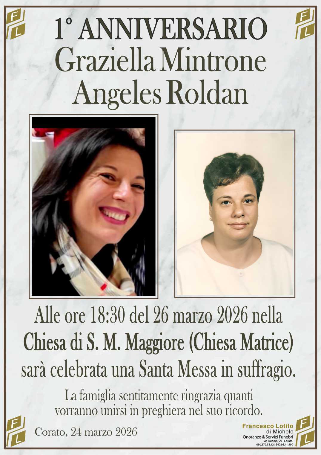 1° anniversario Graziella MINTRONE in ZINGARO