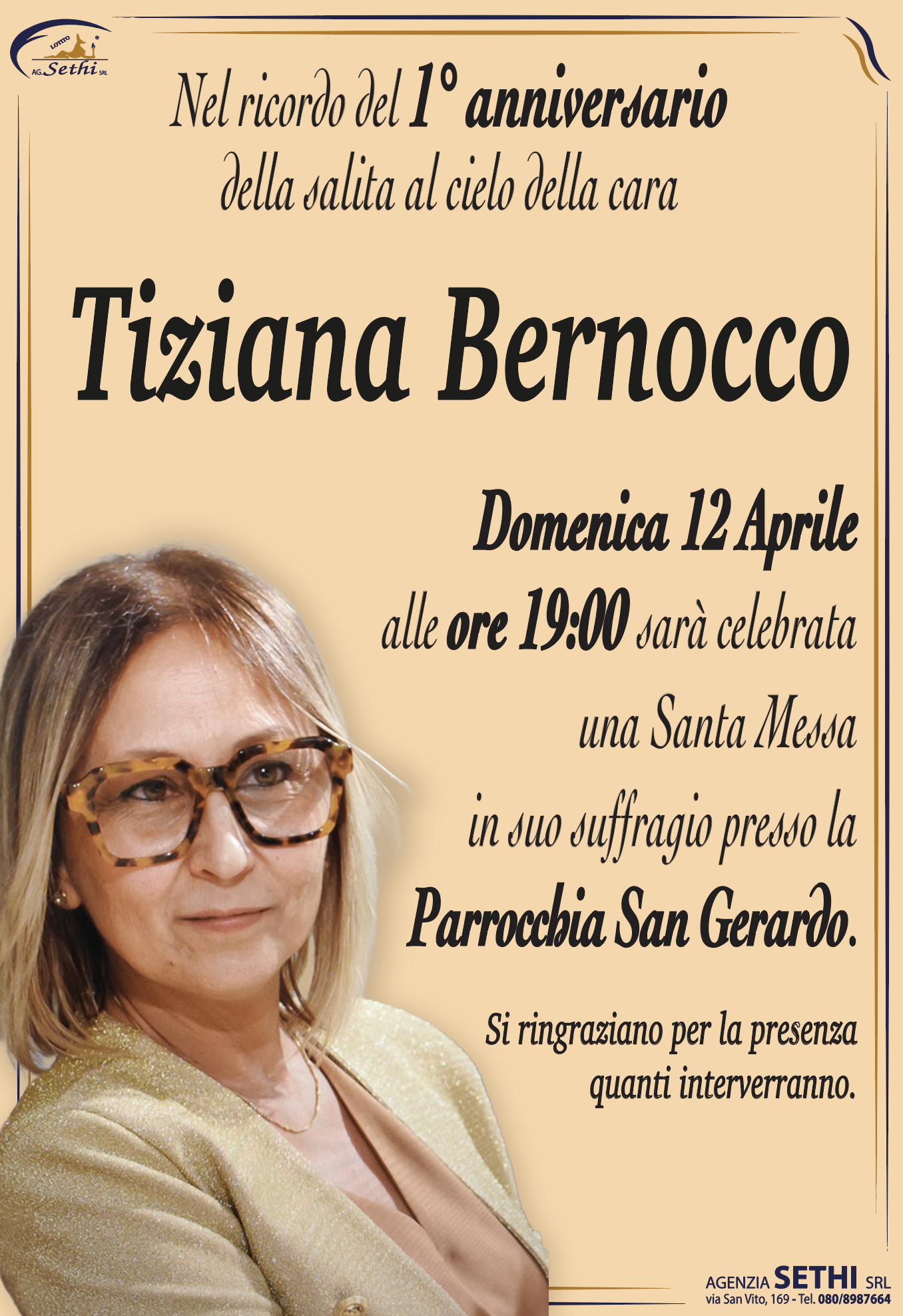 1° anniversario Tiziana Bernocco