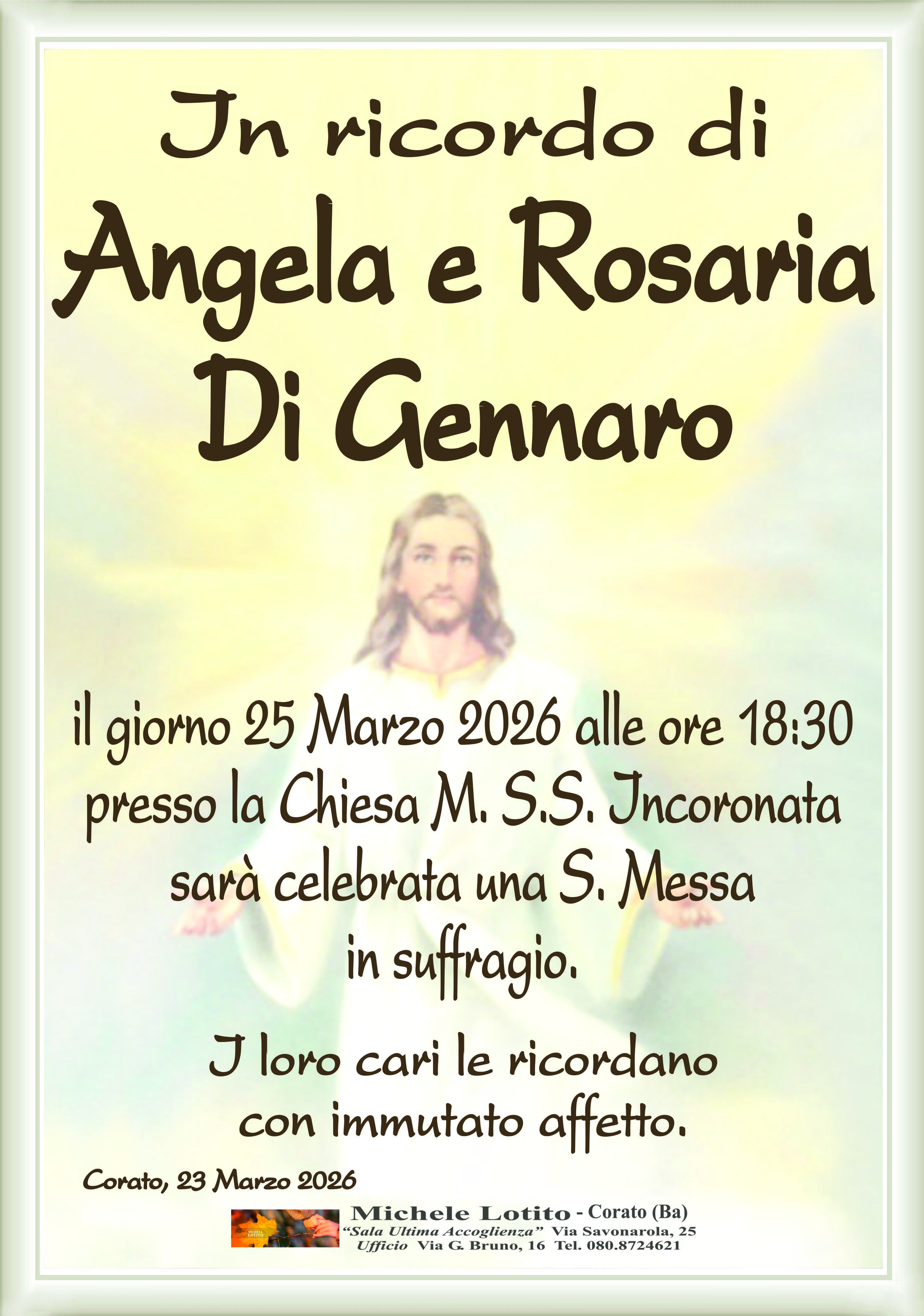 Anniversario ROSARIA DI GENNARO in Marcone