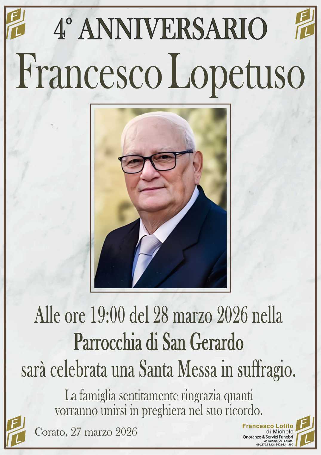 4° anniversario Francesco LOPETUSO