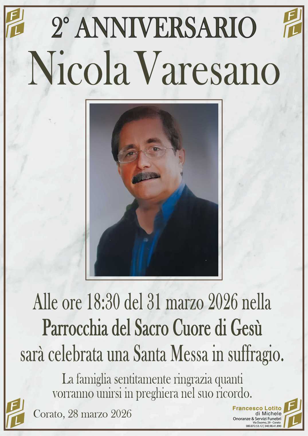2° anniversario Nicola VARESANO