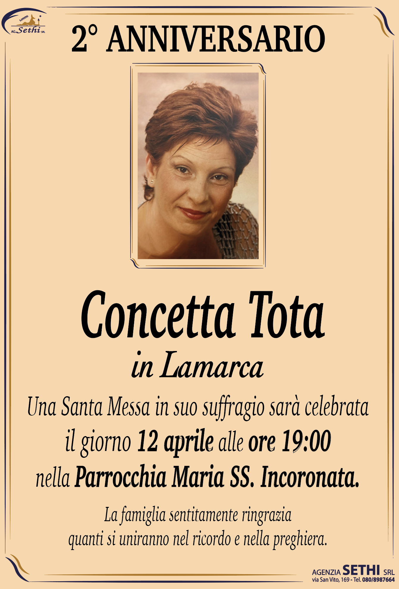 2° anniversario Concetta Tota in Lamarca