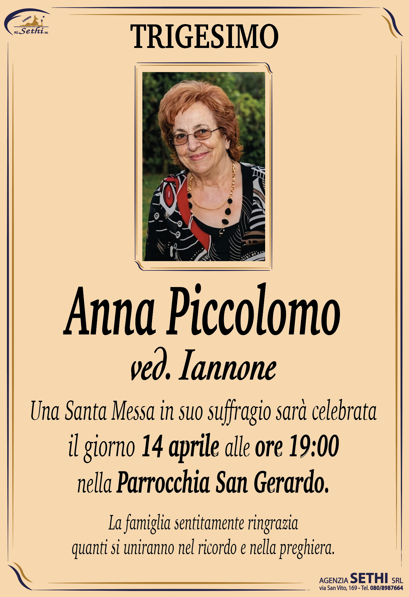 Trigesimo Anna Piccolomo ved. Iannone