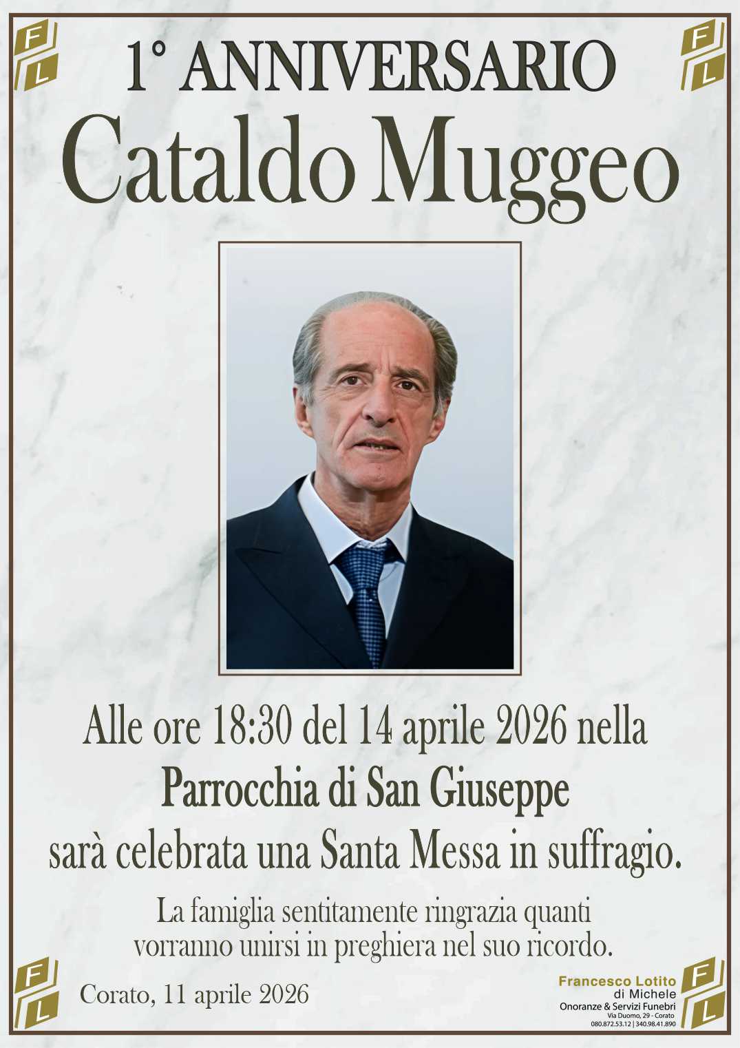 1° anniversario Cataldo MUGGEO