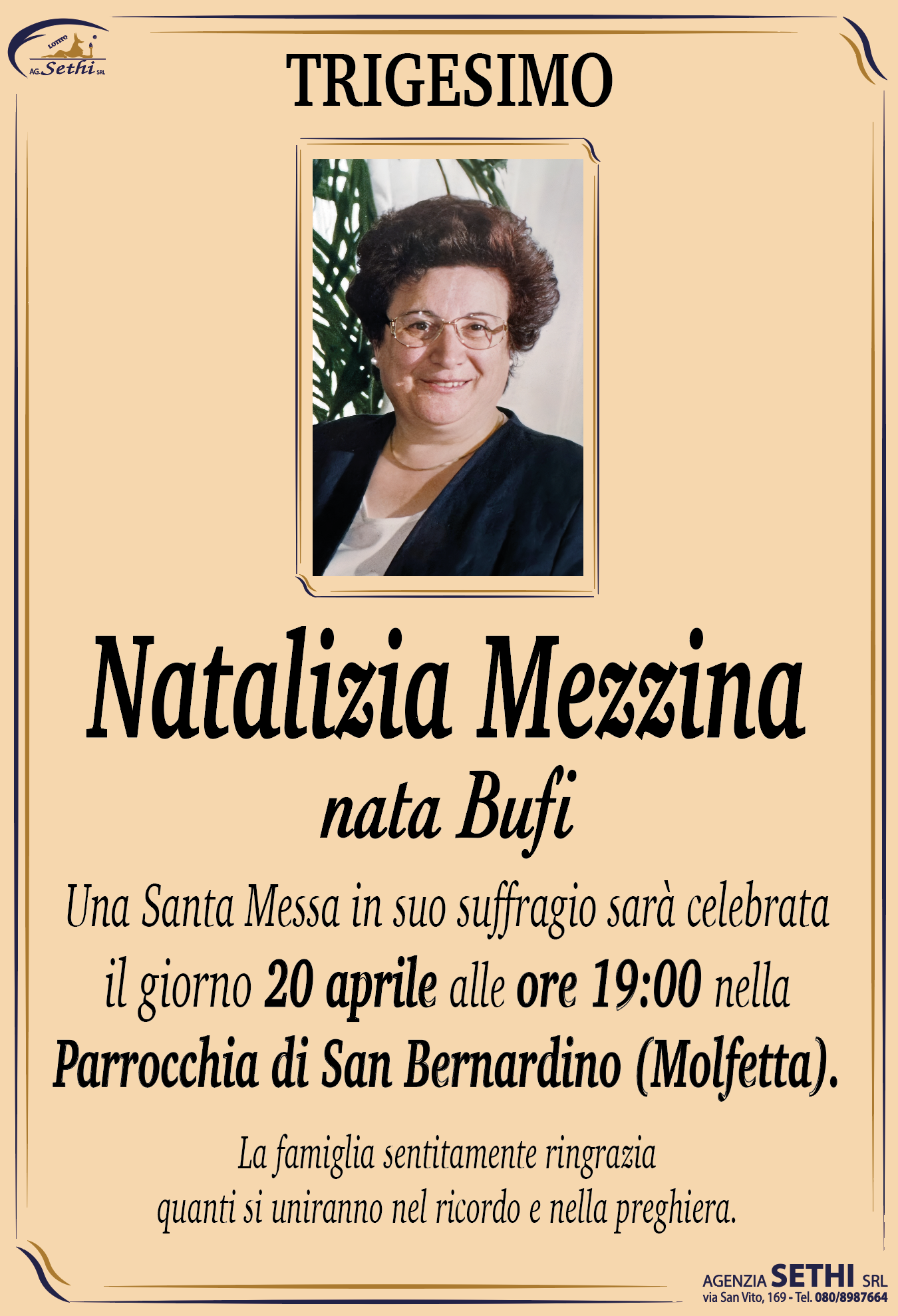Trigesimo Natalizia Mezzina nata Bufi
