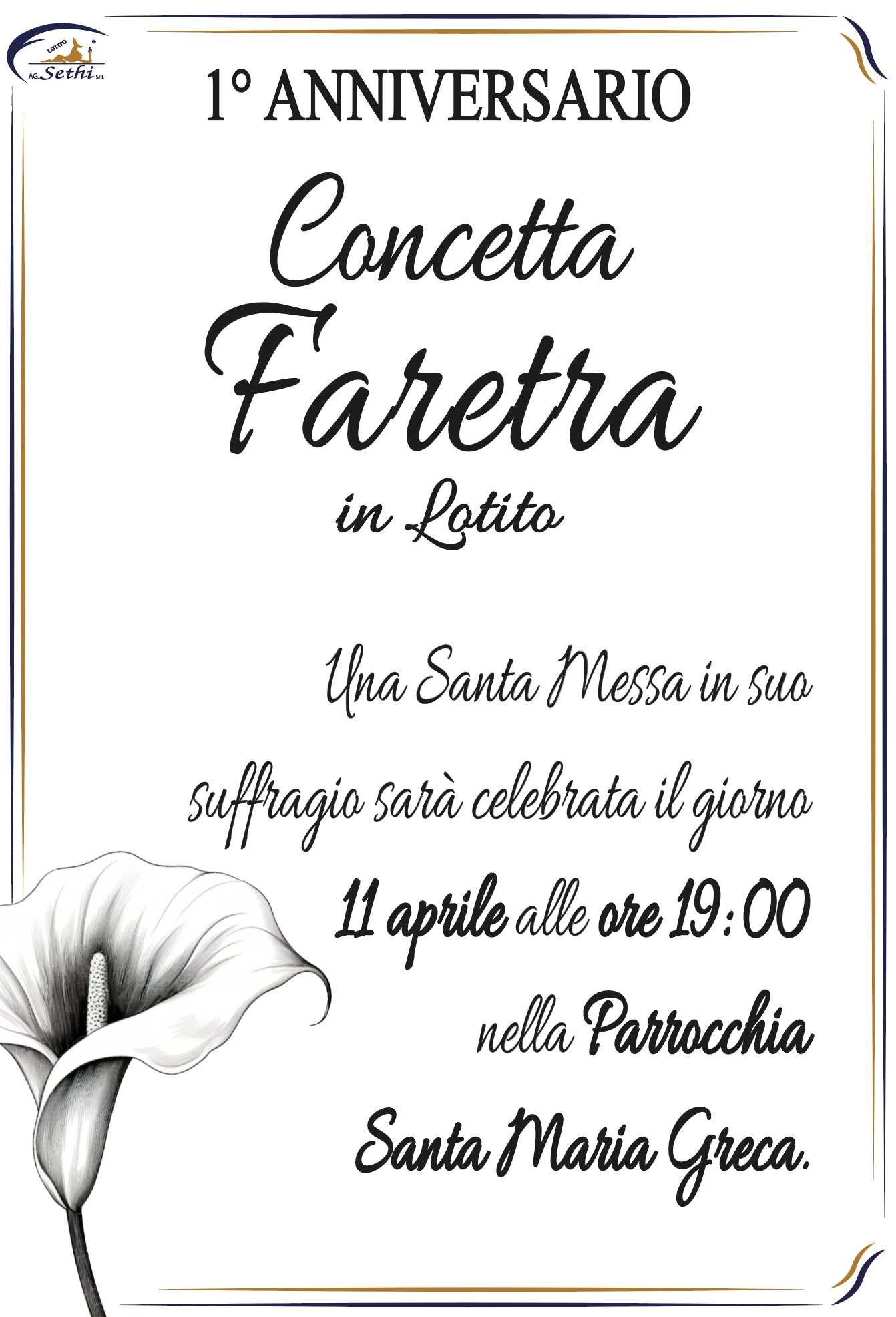 1° anniversario Concetta Faretra in Lotito