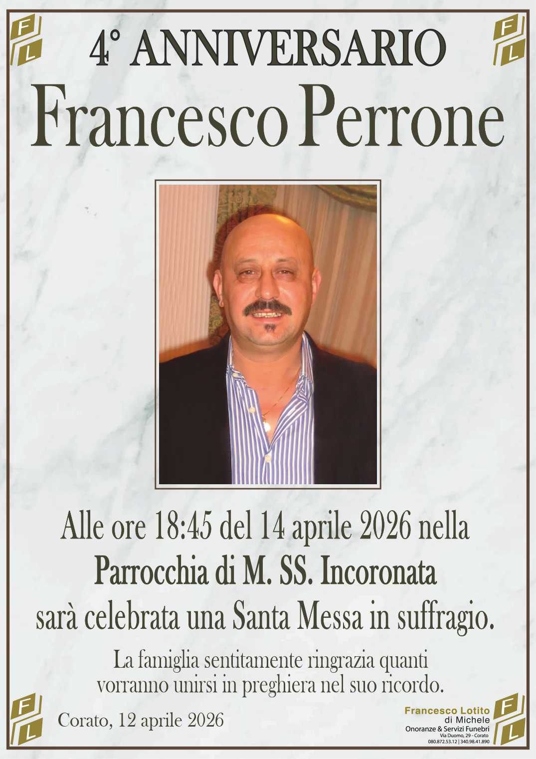 4° anniversario Francesco PERRONE