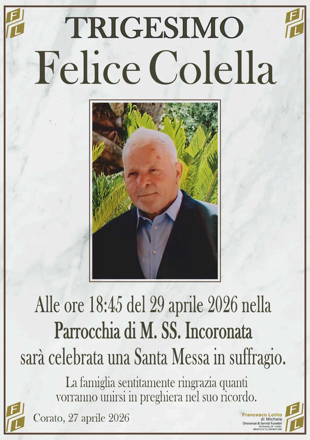 Trigesimo Felice COLELLA