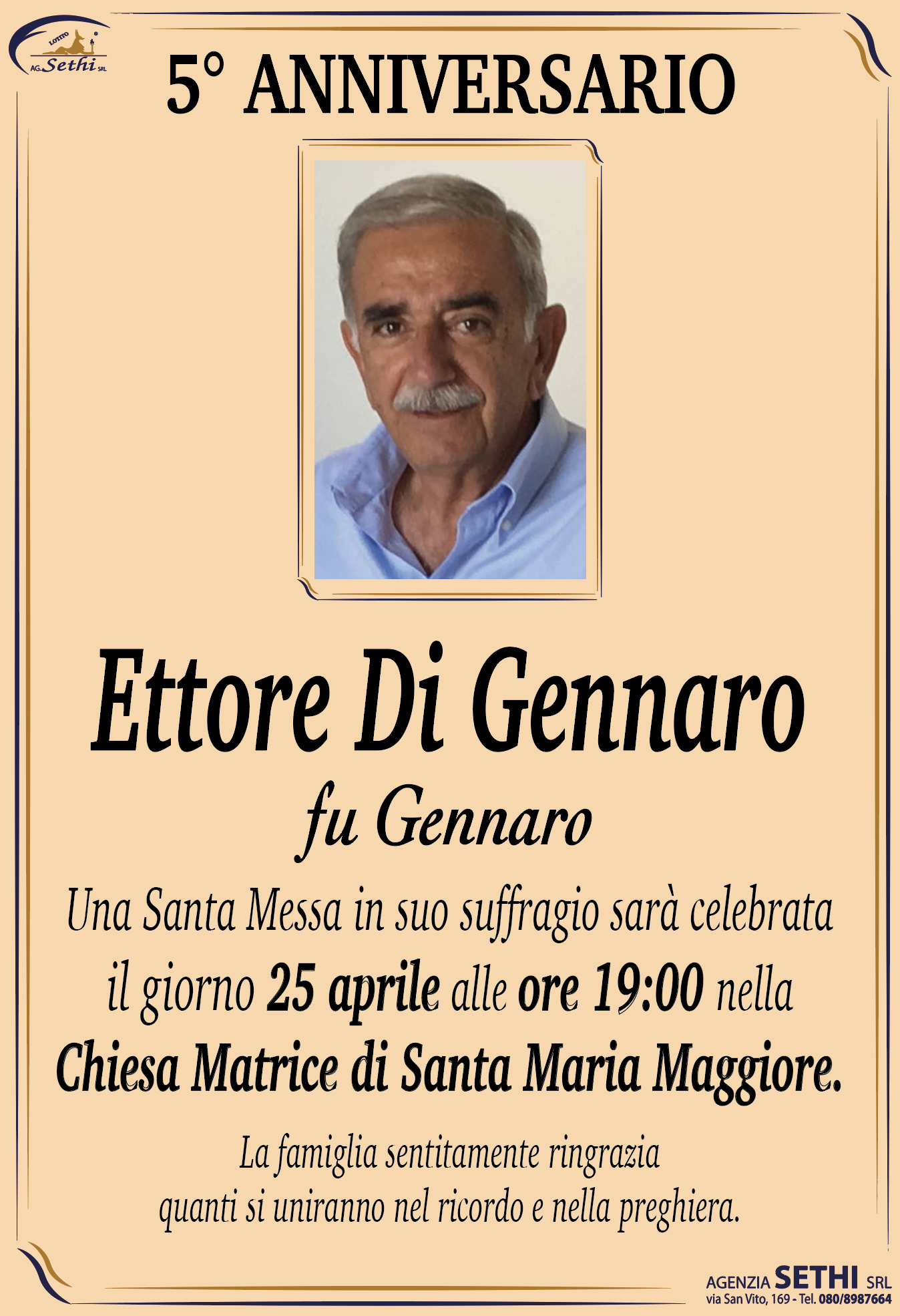 5° anniversario Ettore Di Gennaro fu Gennaro