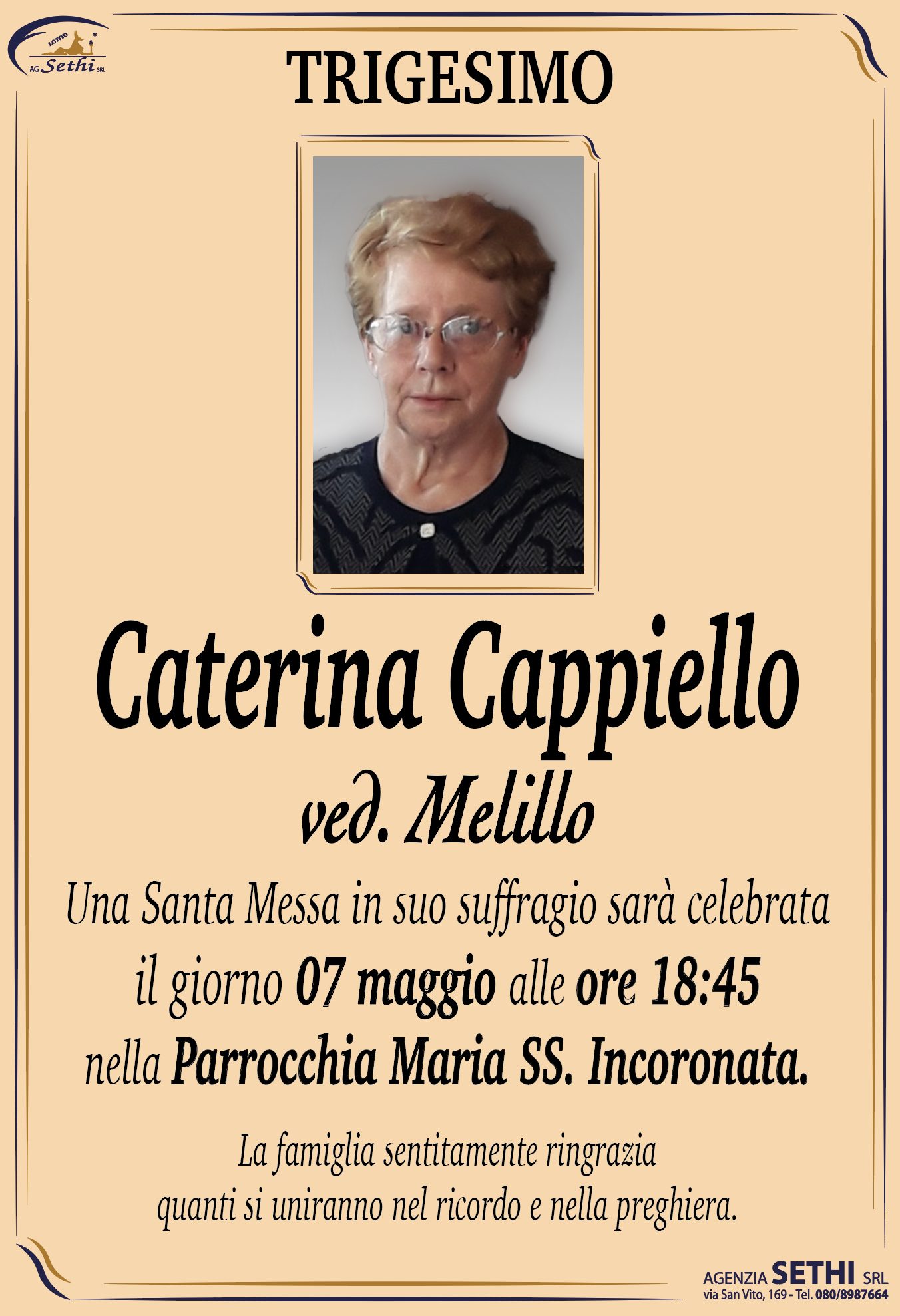 Trigesimo Caterina Cappiello ved. Melillo