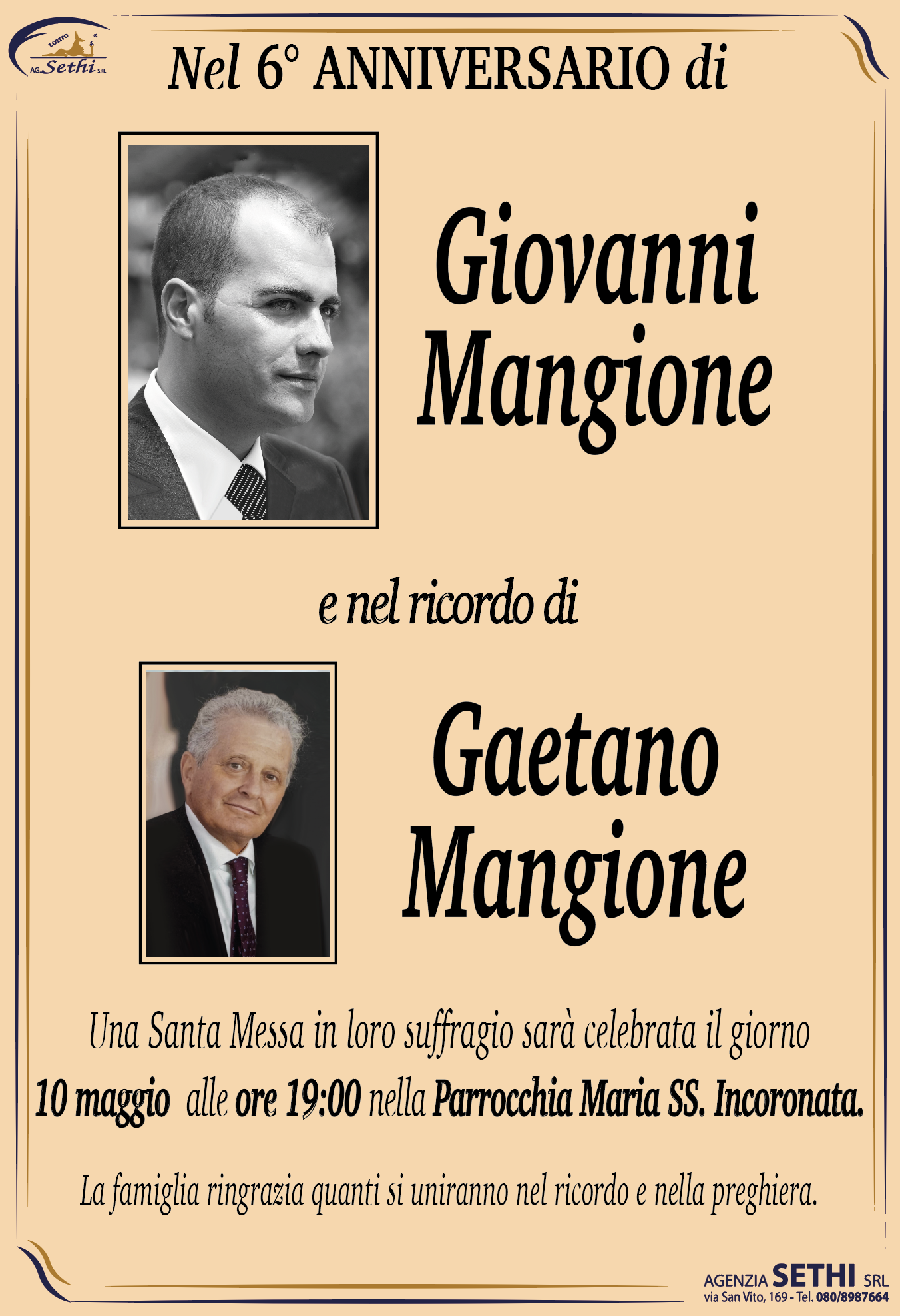 Commemorazione Gaetano Mangione fu Giovanni