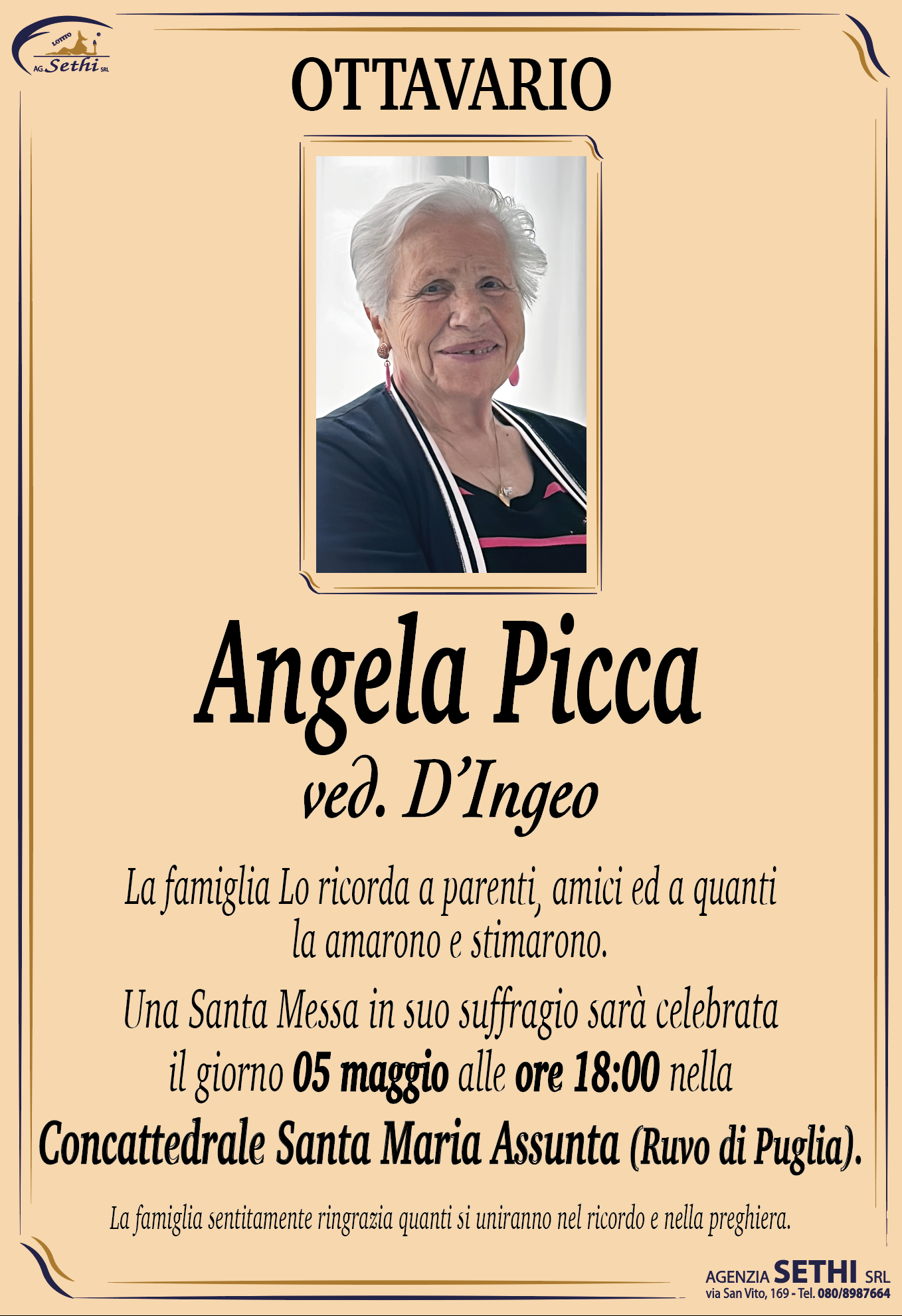 Ottavario Angela Picca ved. D’Ingeo