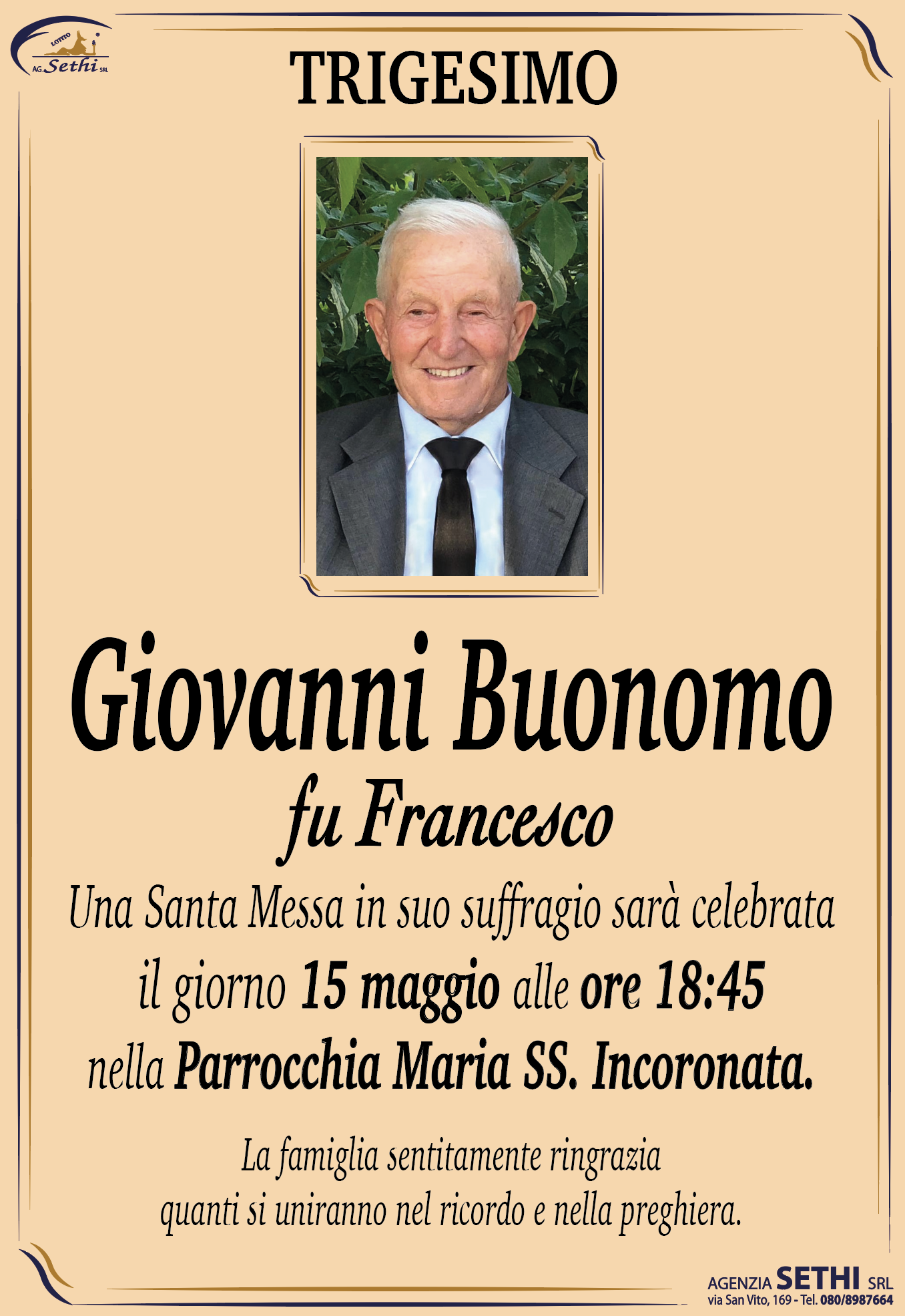 Trigesimo Giovanni Buonomo fu Francesco