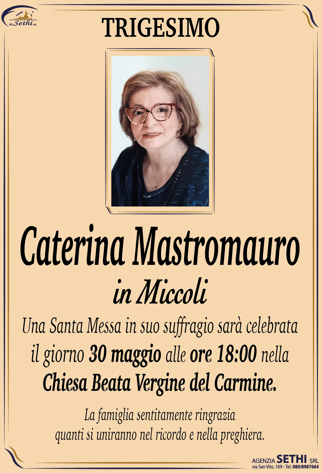 Trigesimo Caterina Mastromauro in Miccoli