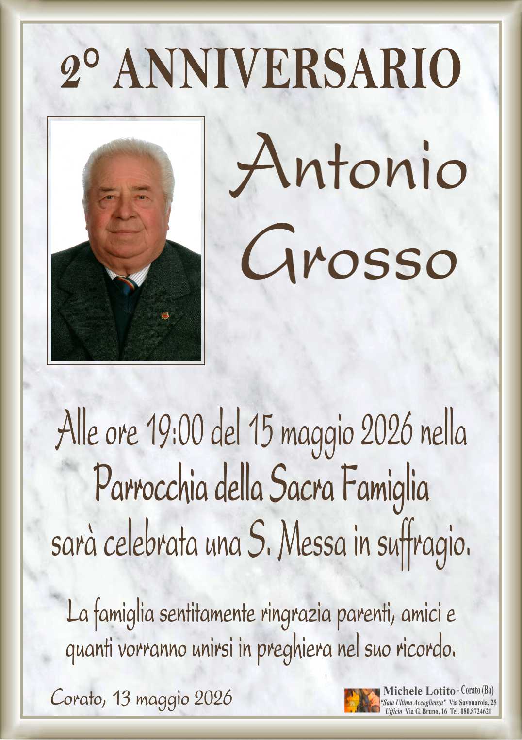 2° anniversario ANTONIO GROSSO
