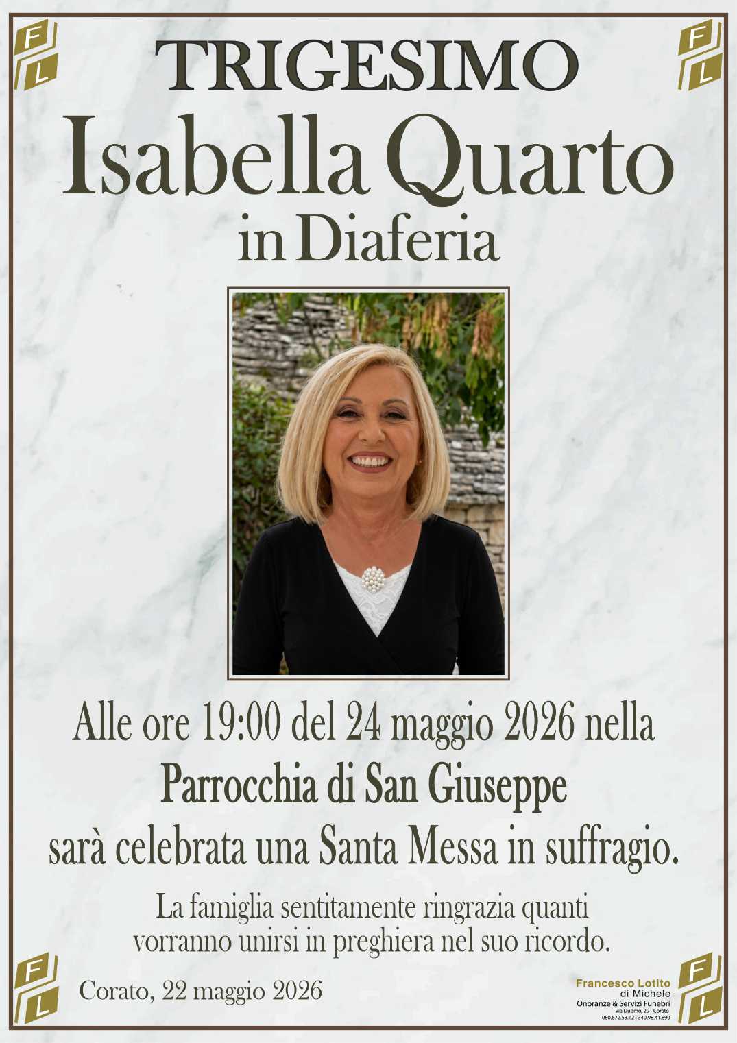 Trigesimo Isabella QUARTO in DIAFERIA