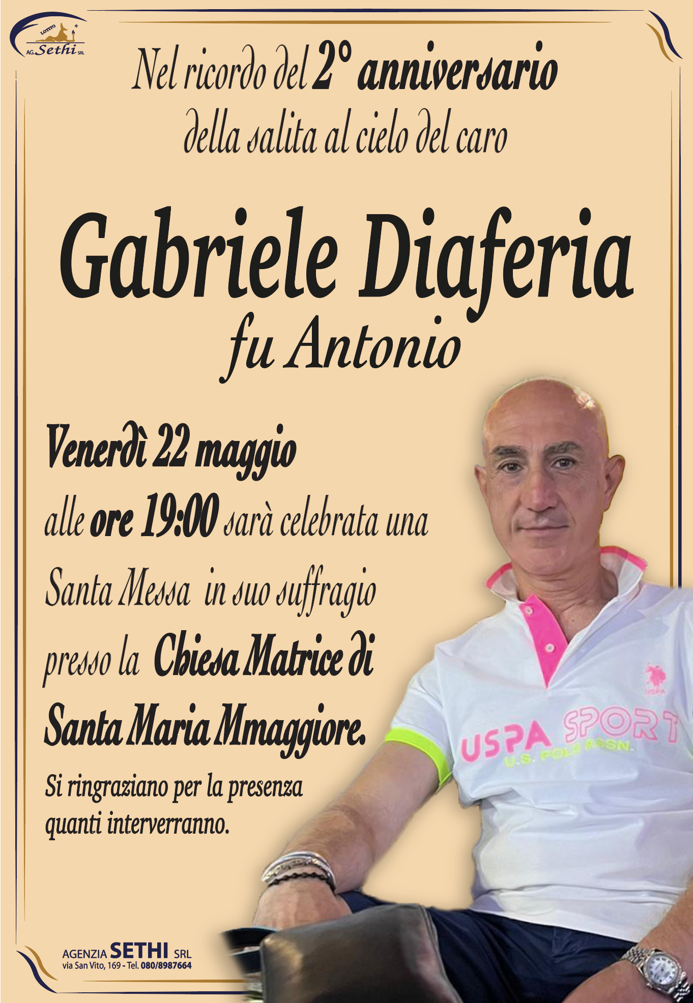 2° anniversario Gabriele Diaferia fu Antonio (Consigliere Comunale)