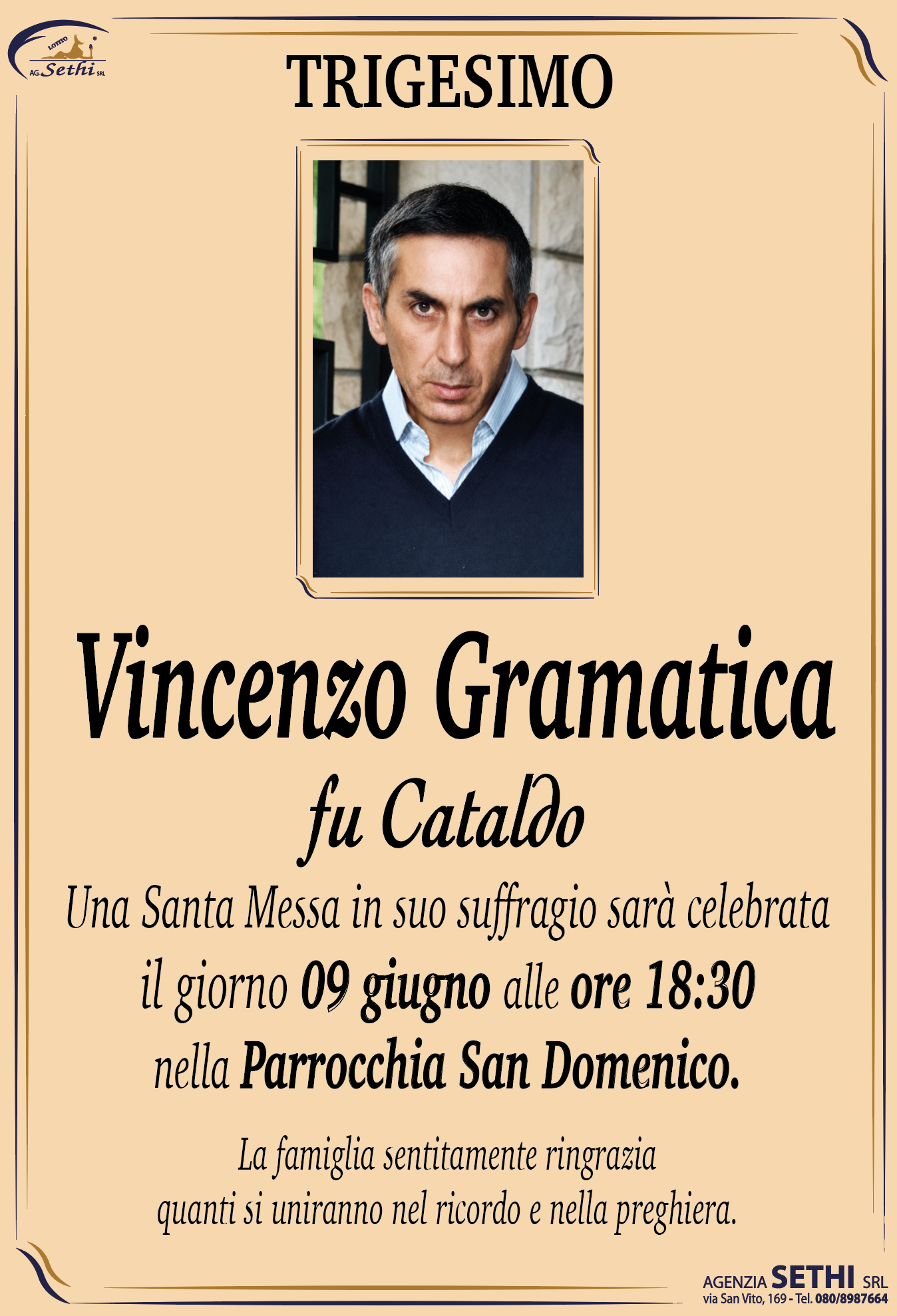 Trigesimo Vincenzo Gramatica fu Cataldo