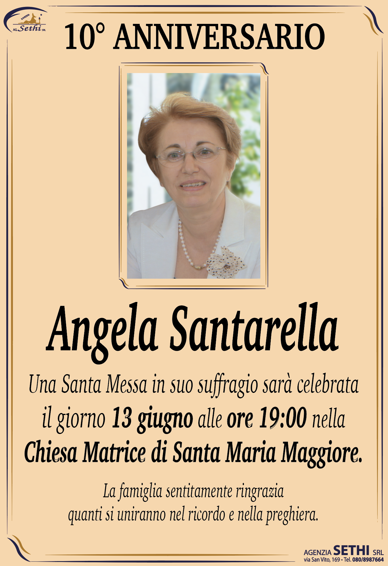 10° anniversario Angela Santarella in Maldera