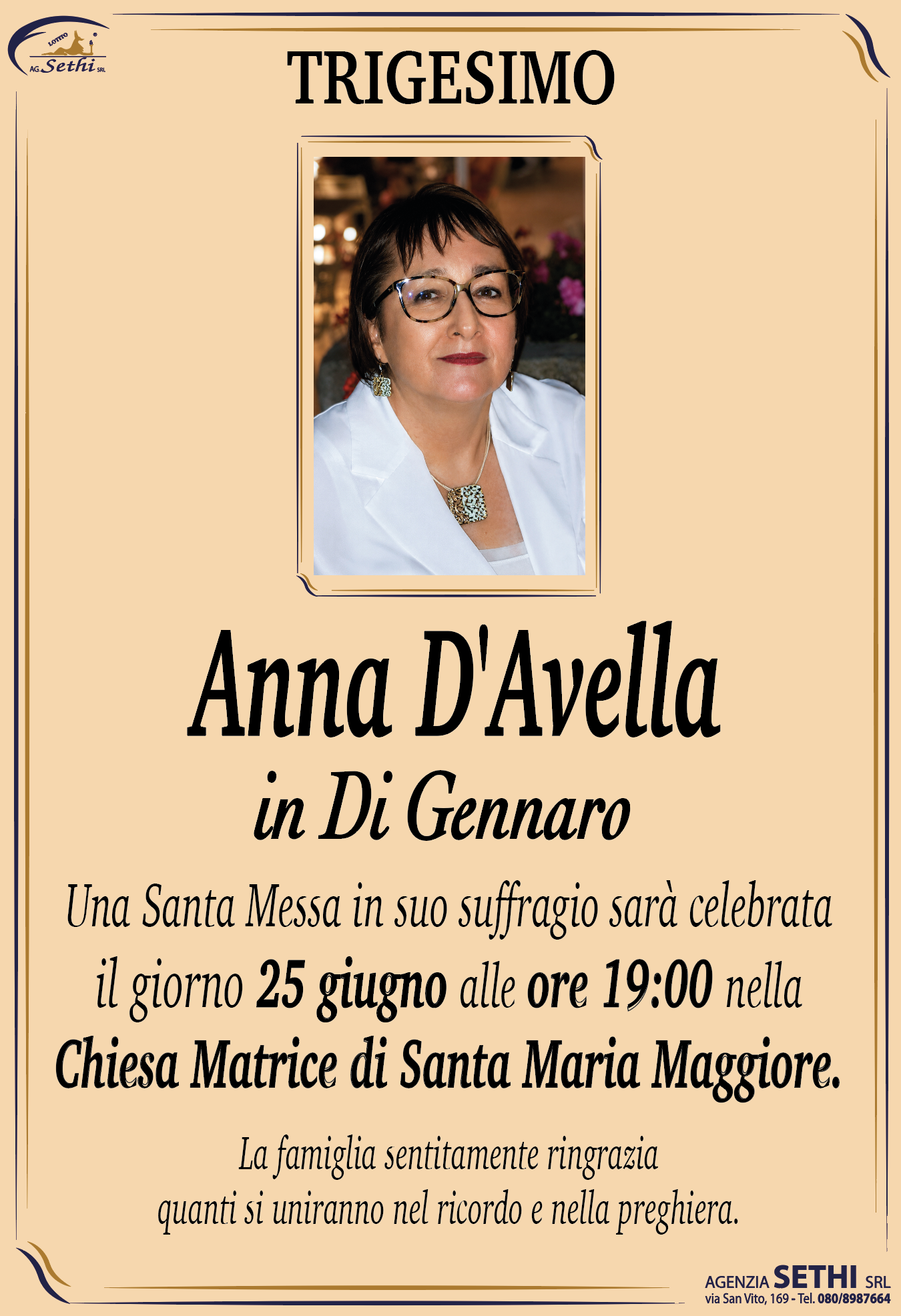 Trigesimo Anna D'Avella in Di Gennaro