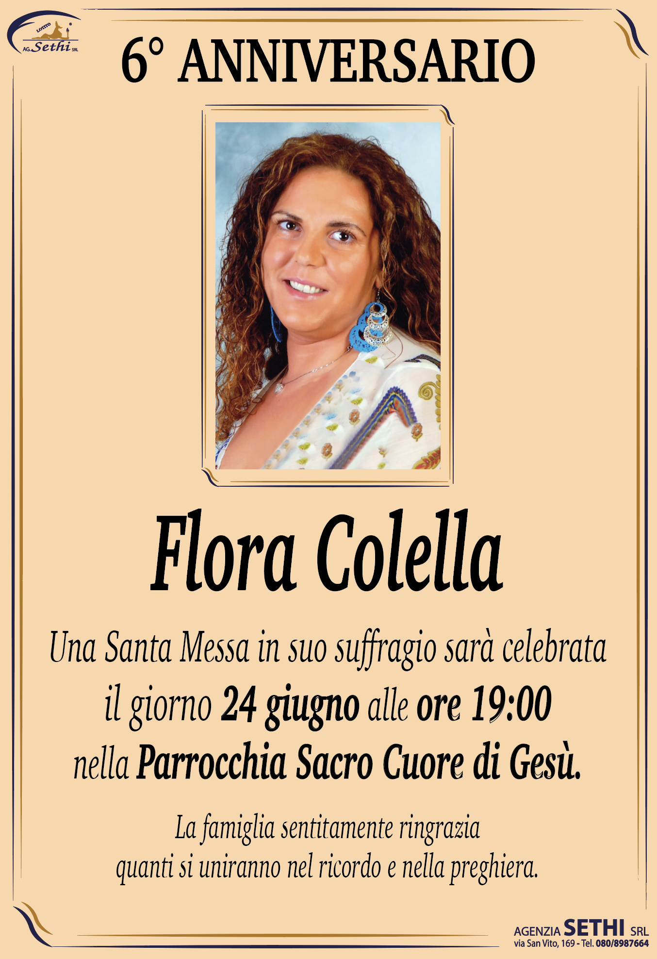 6° anniversario Flora Ursi nata Colella
