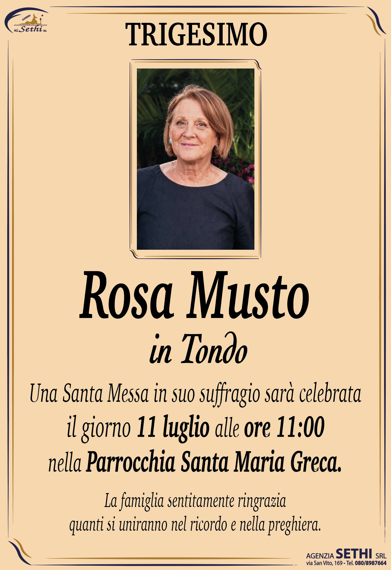 Trigesimo Rosa Musto in Tondo