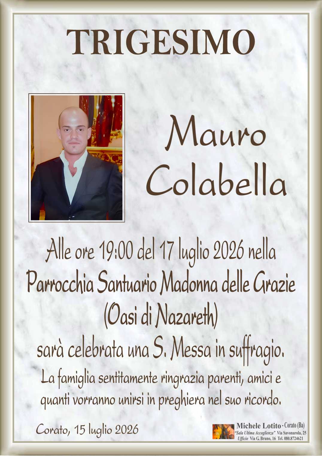 Trigesimo MAURO COLABELLA