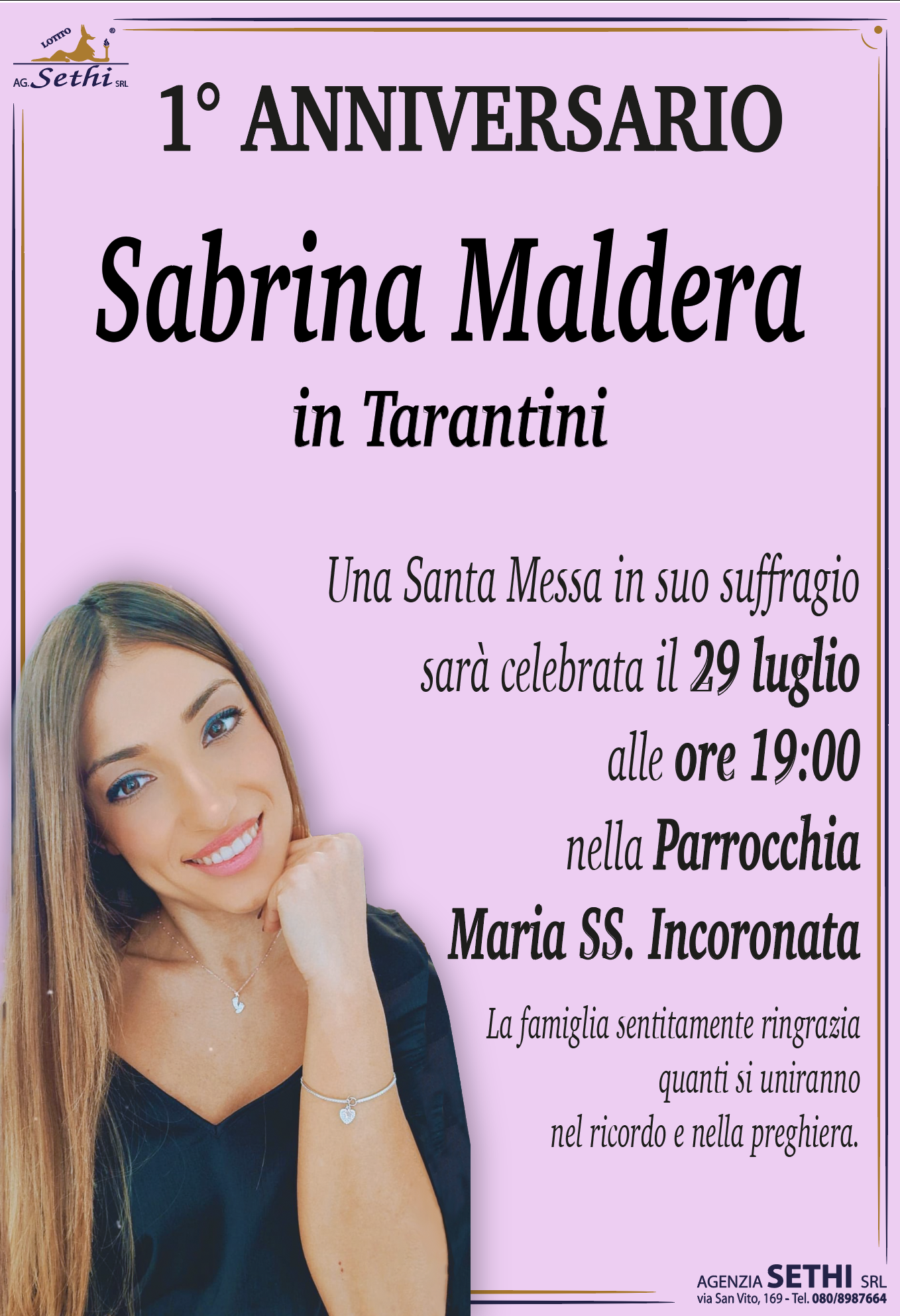 1° anniversario Sabrina Maldera in Tarantini