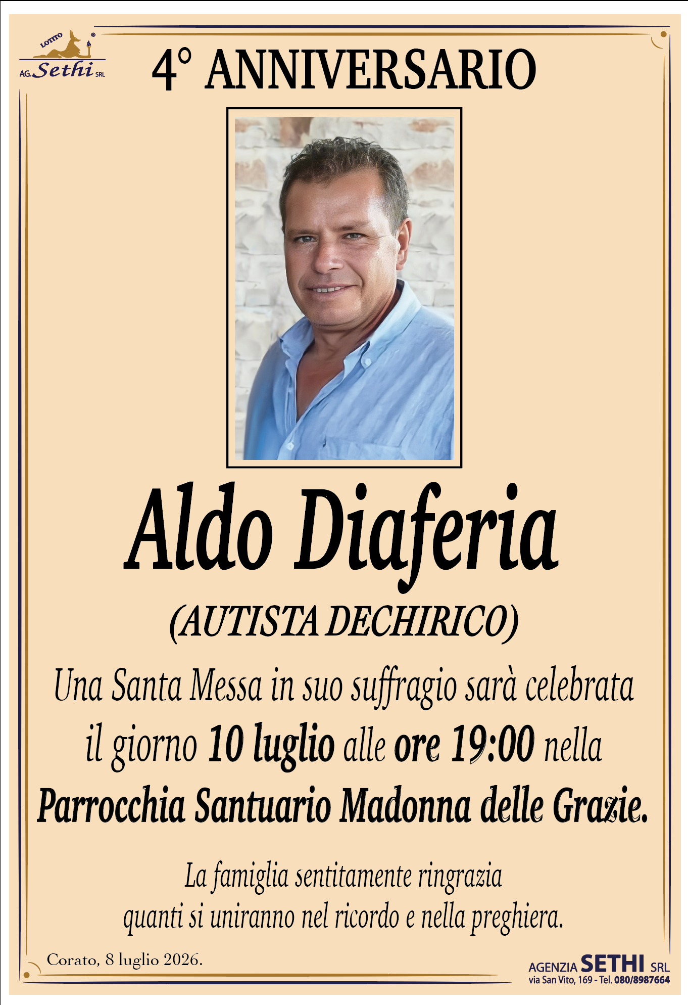 4° anniversario Aldo Diaferia (AUTISTA DECHIRICO)