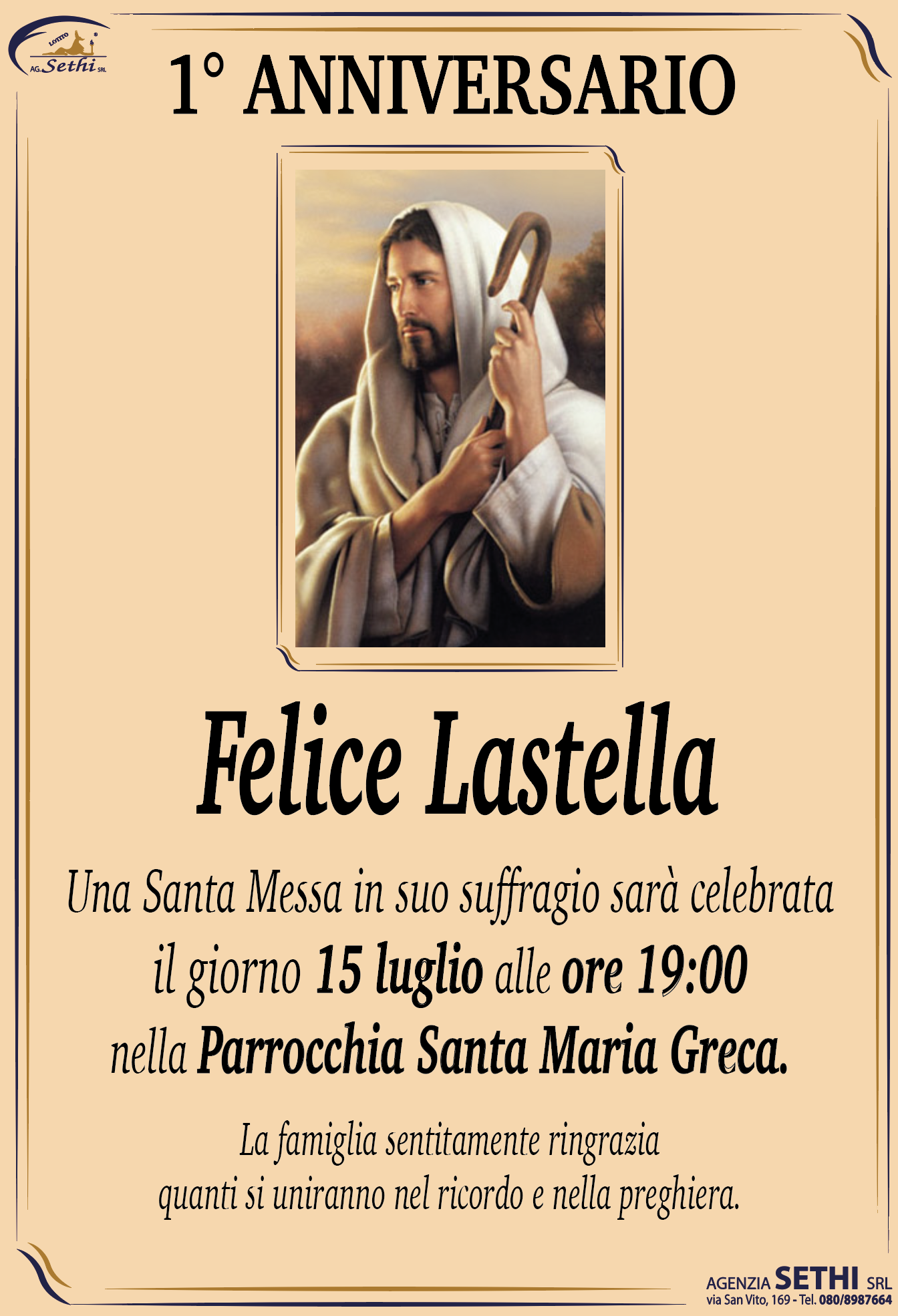 1° anniversario Felice Lastella