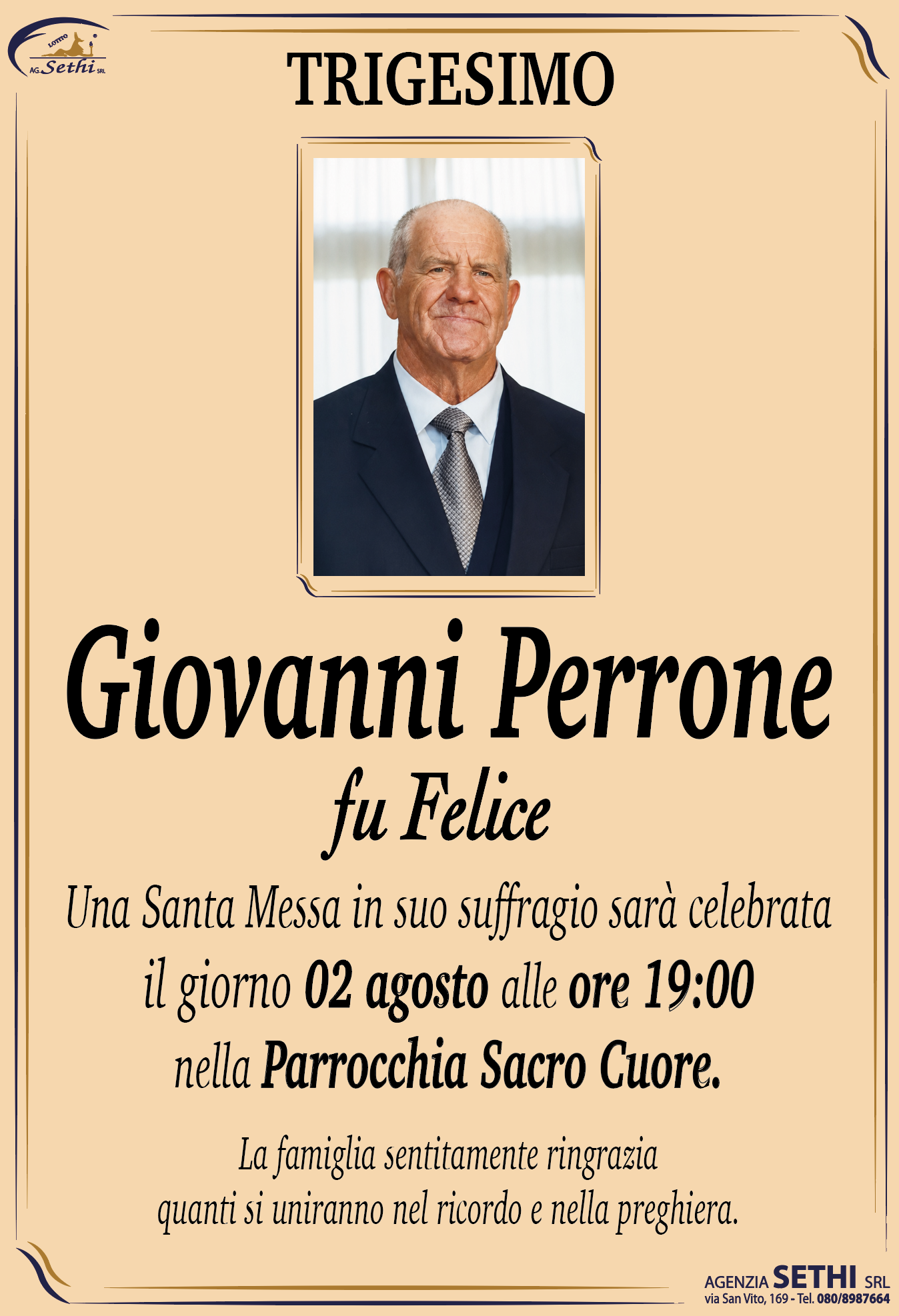 Trigesimo Giovanni Perrone fu Felice