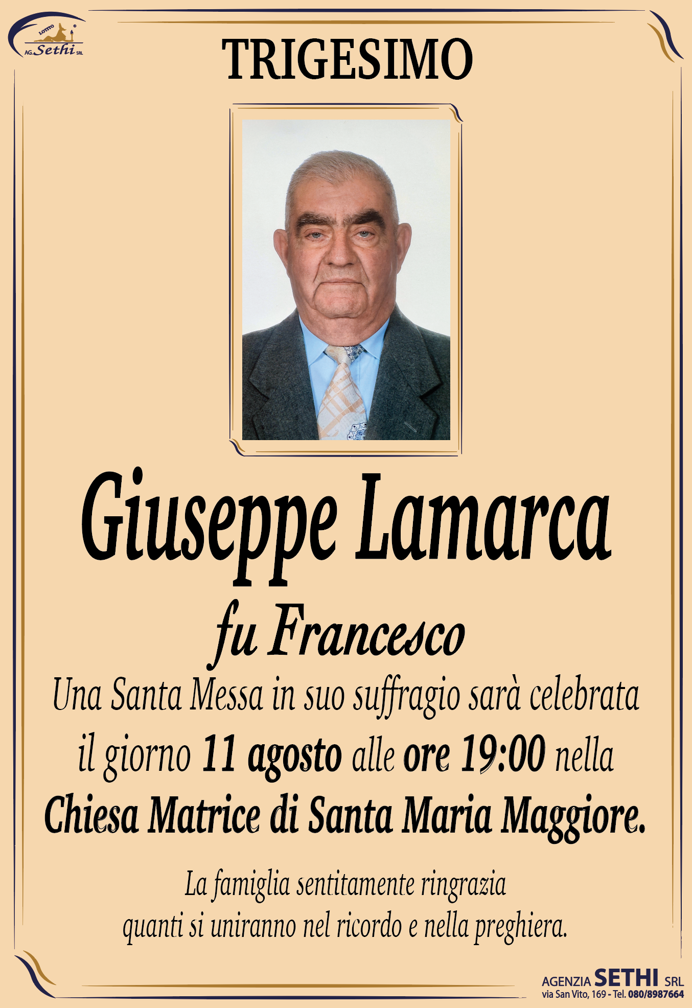 Trigesimo Giuseppe Lamarca fu Francesco