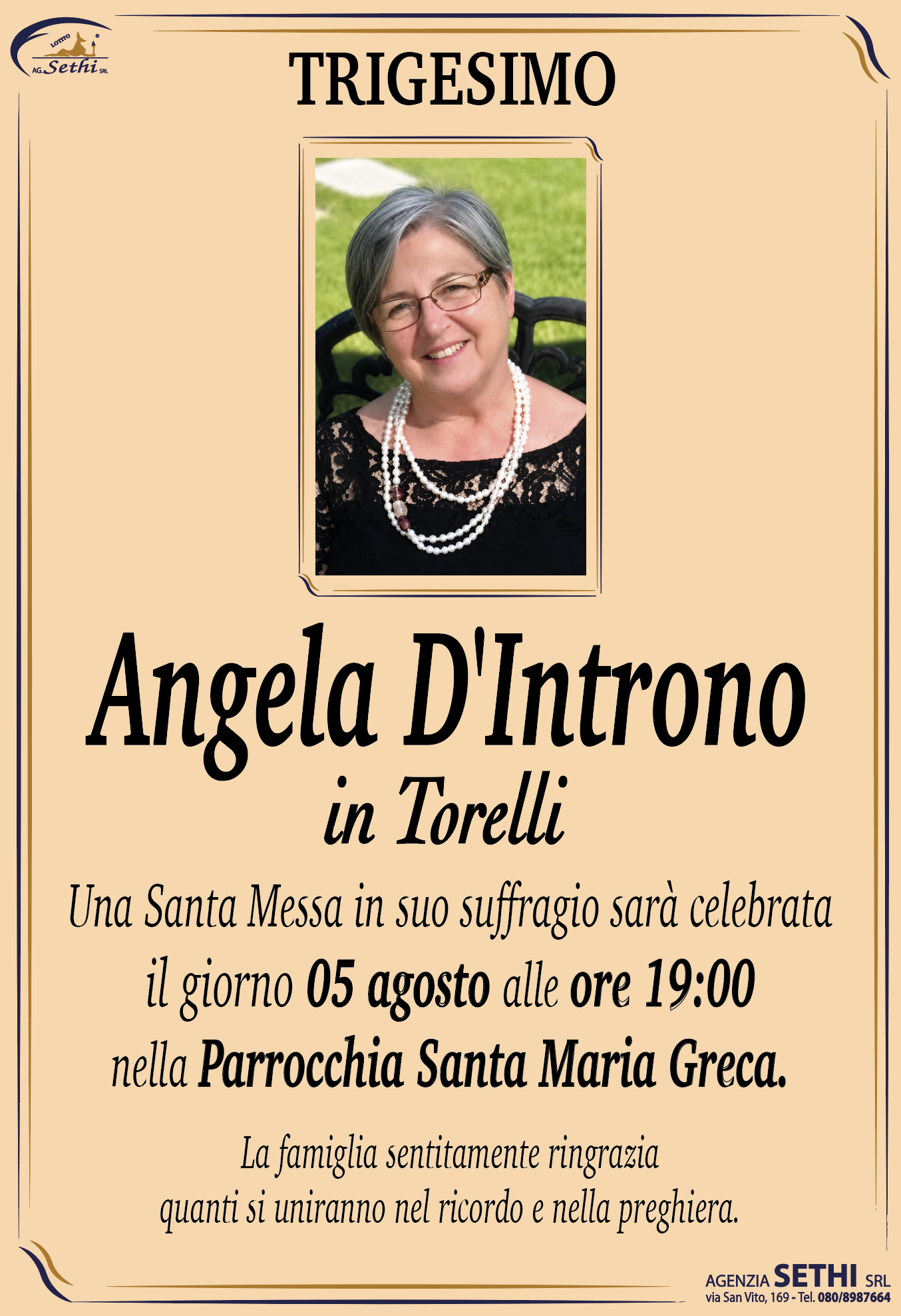 Trigesimo Angela D'Introno in Torelli
