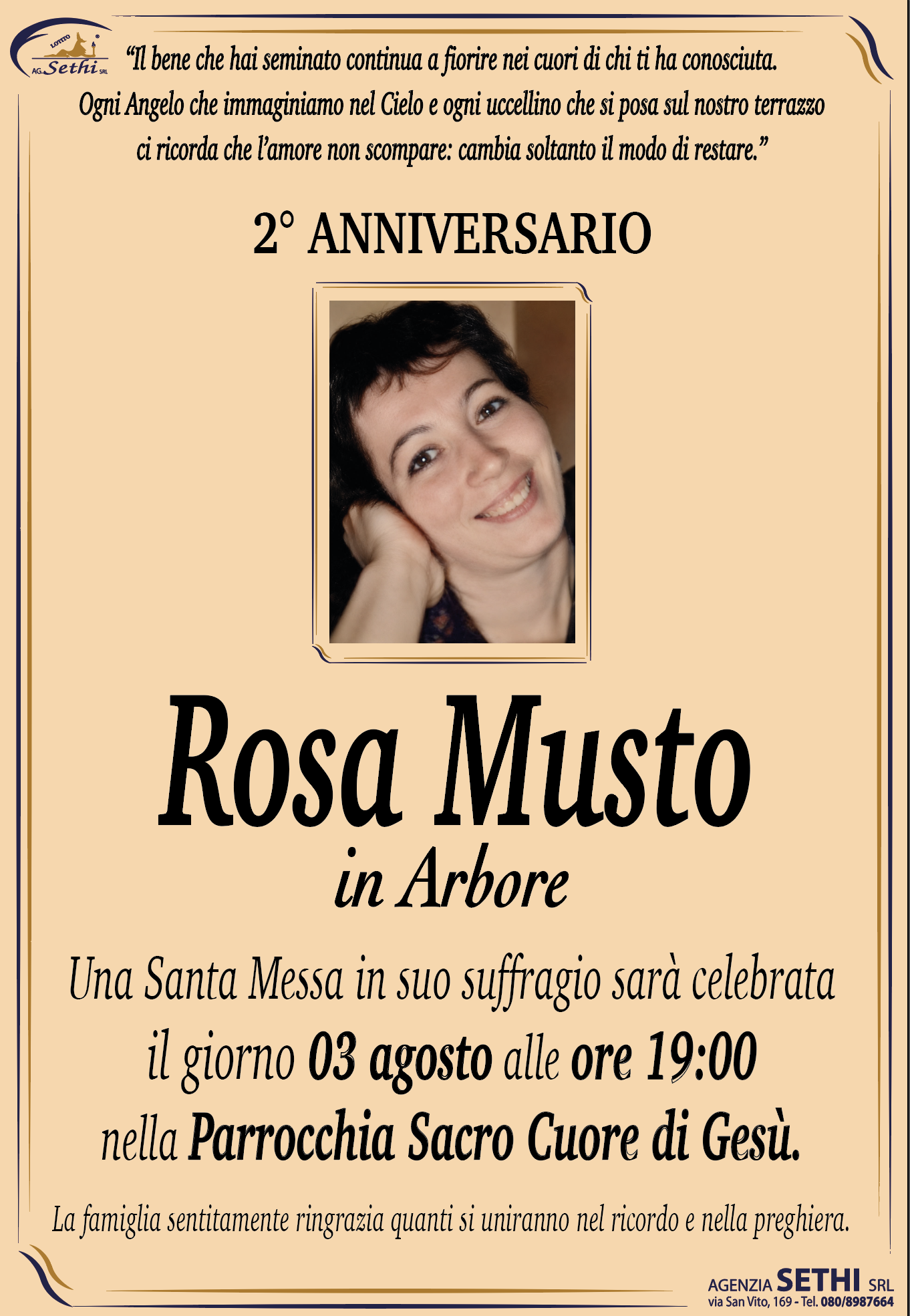 2° anniversario Rosa Arbore nata Musto