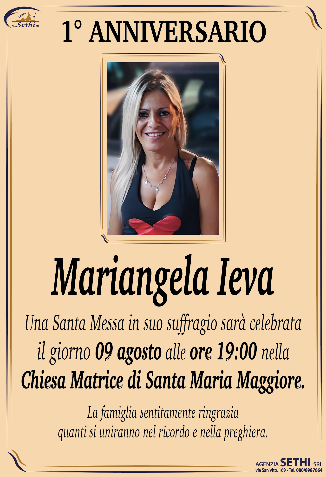 1° anniversario Mariangela Ieva