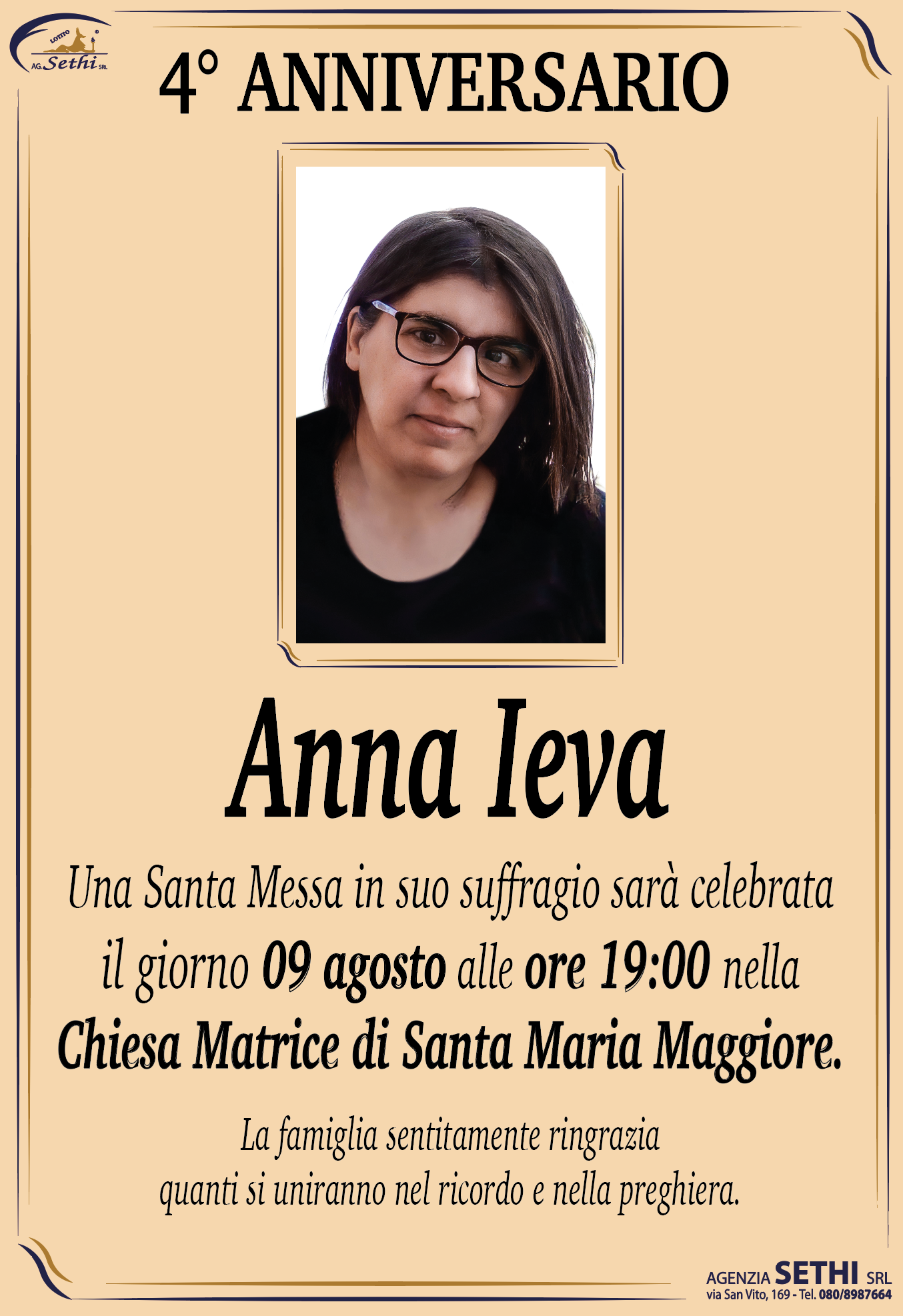 4° anniversario Anna Ieva
