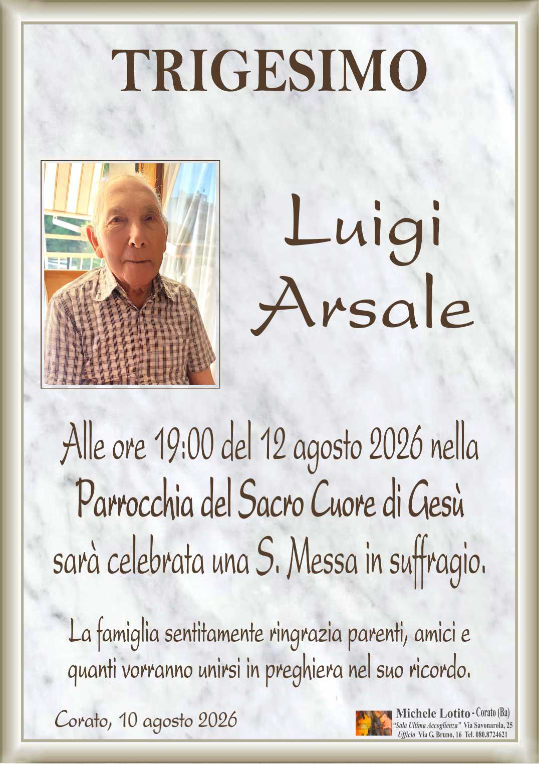 Trigesimo LUIGI ARSALE