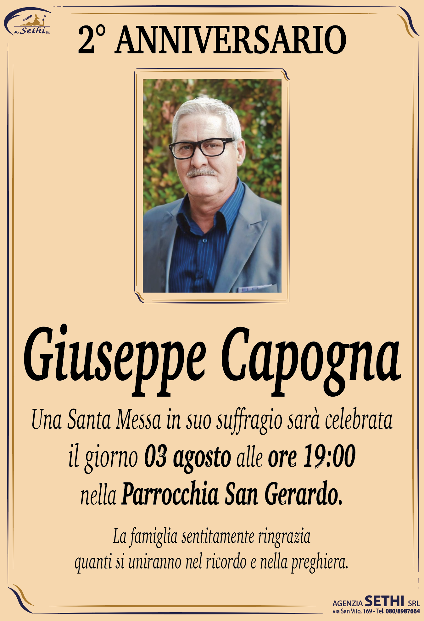 2° anniversario Giuseppe Capogna fu Benedetto (Autista)