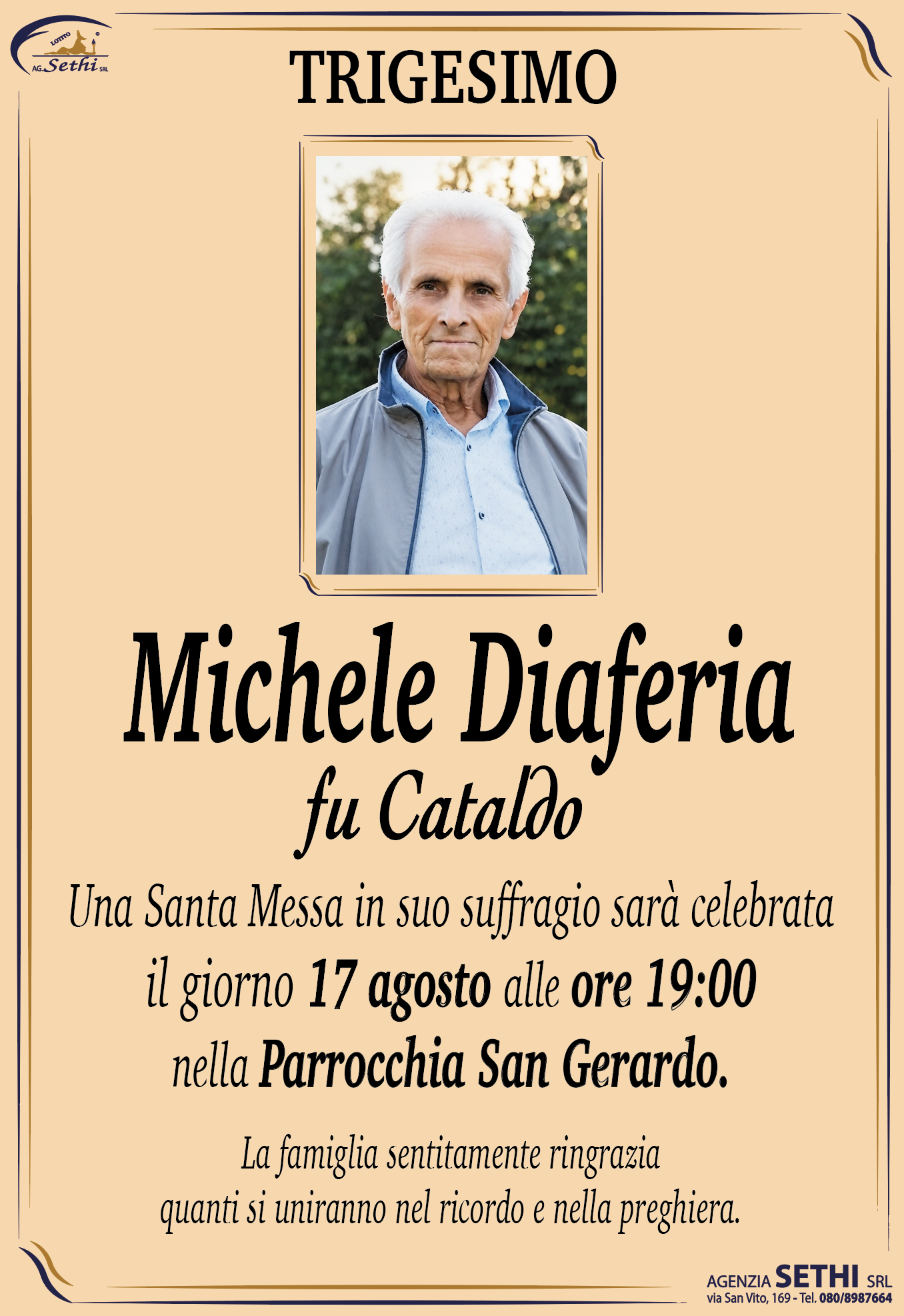 Trigesimo Michele Diaferia fu Cataldo
