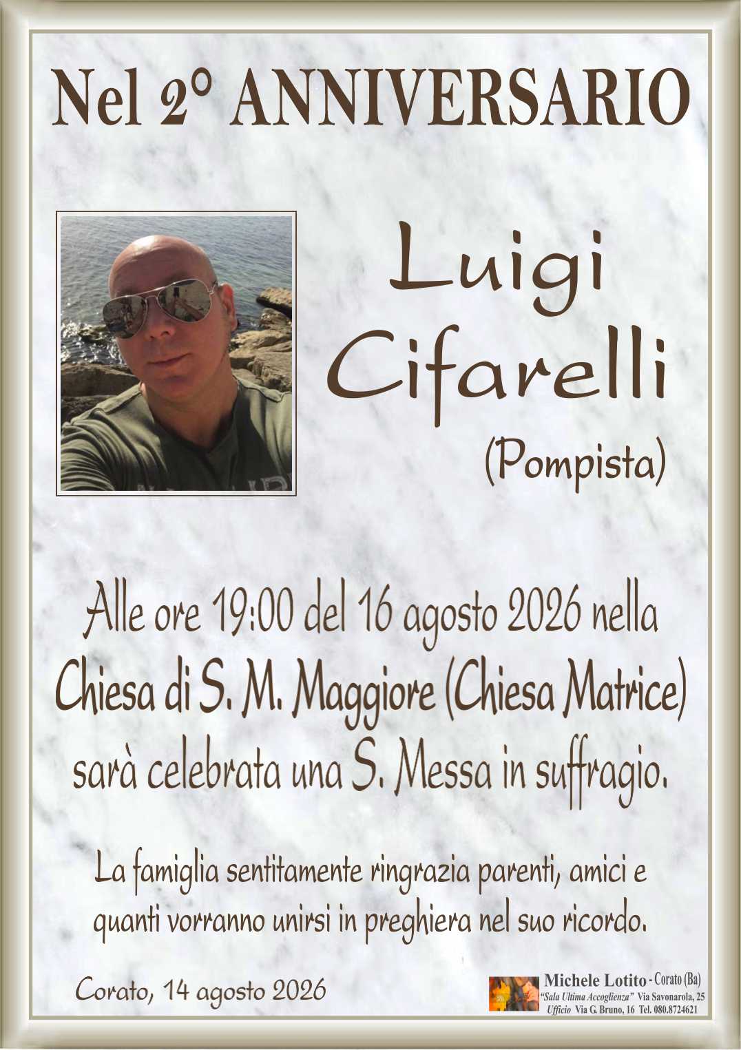 2° anniversario LUIGI CIFARELLI (Pompista)